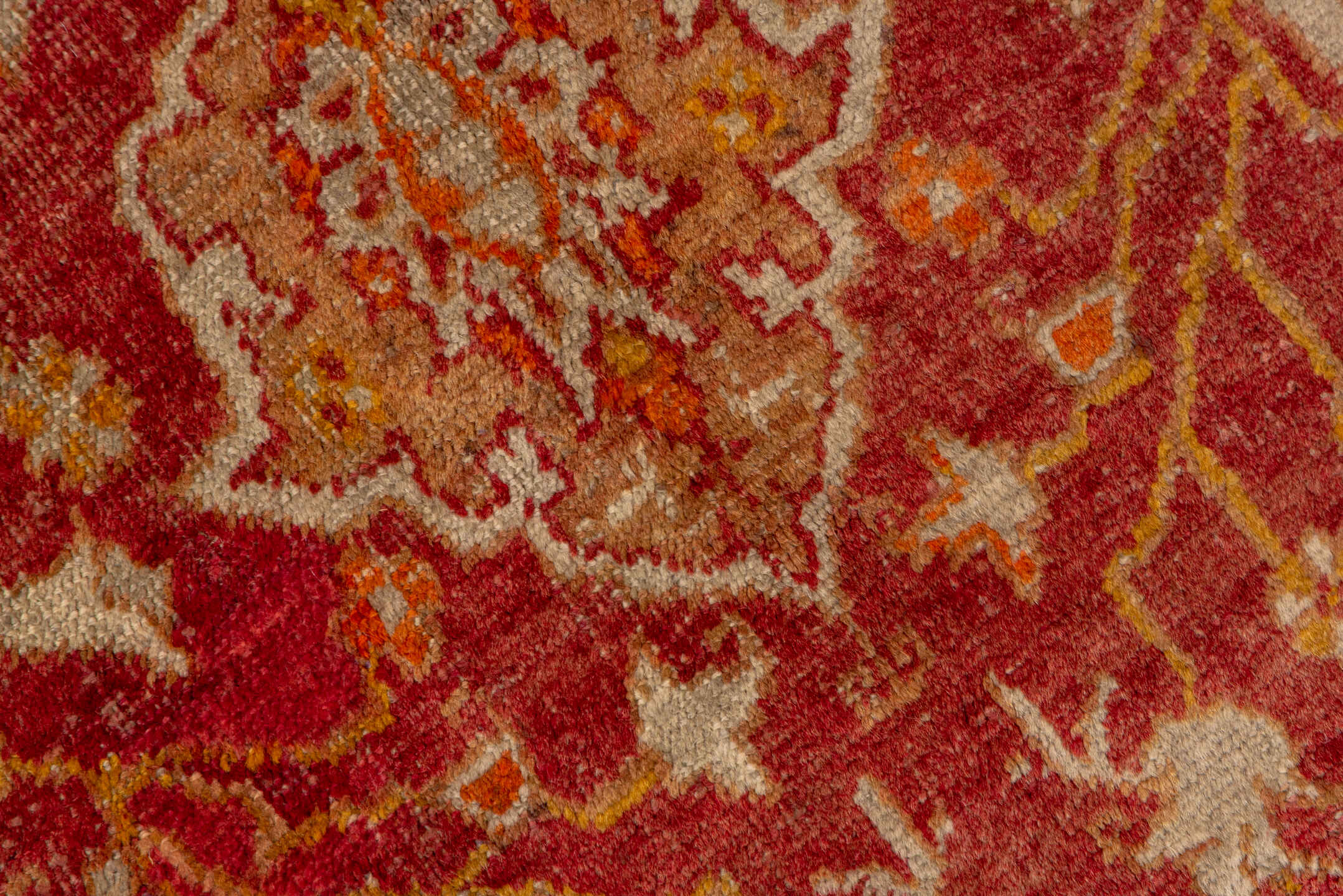 4' x 7' one-of-a-kind handmade vintage Sivas rug. Color palette: rust, terra cotta, rose, ivory, gold, camel, sienna