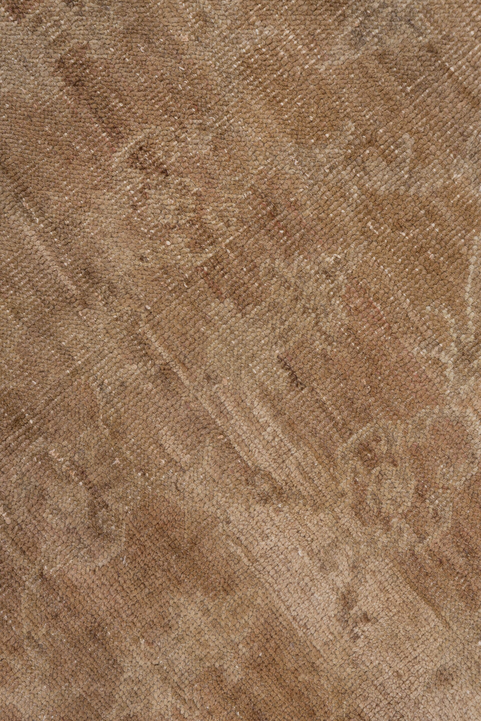 6' x 9' one-of-a-kind handmade vintage Oushak medium size rug. Color palette: taupe, camel, brown, beige, ivory, gray
