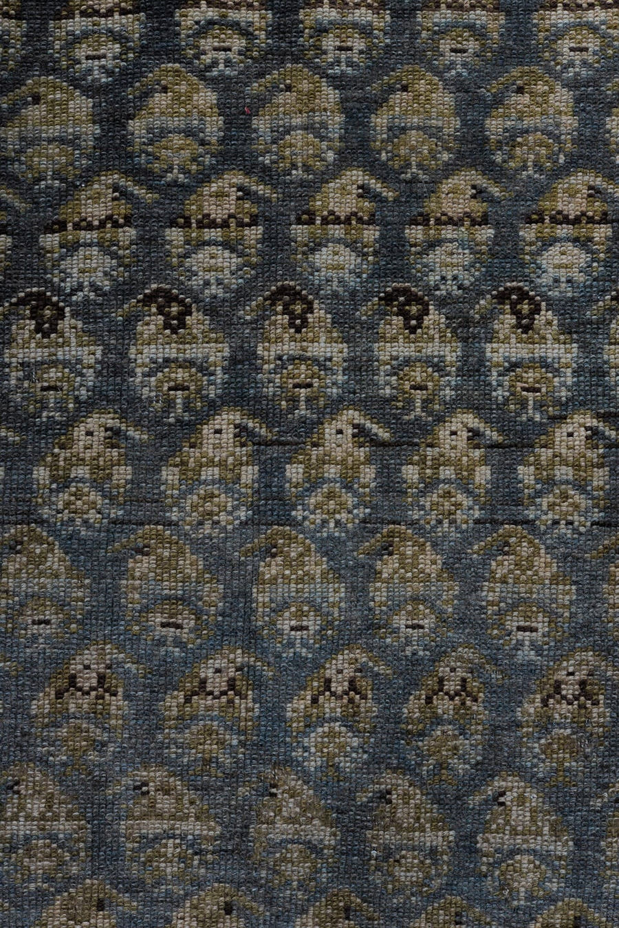 3' x 12' one-of-a-kind handmade vintage NW Persian runner rug. Color palette: ivory, blue, charcoal, slate, taupe, camel