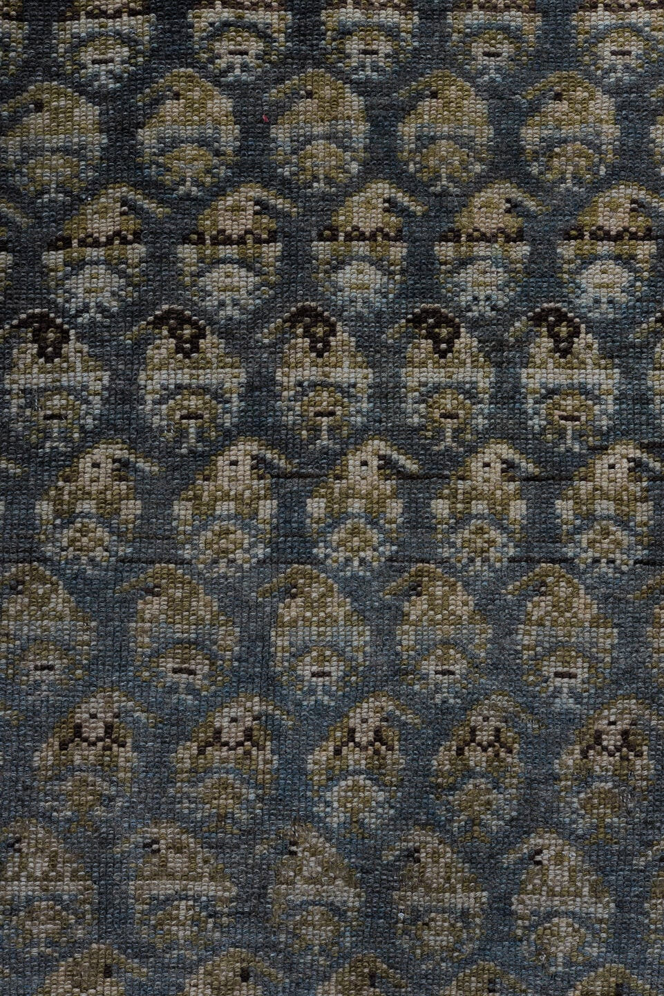 3' x 12' one-of-a-kind handmade vintage NW Persian runner rug. Color palette: ivory, blue, charcoal, slate, taupe, camel