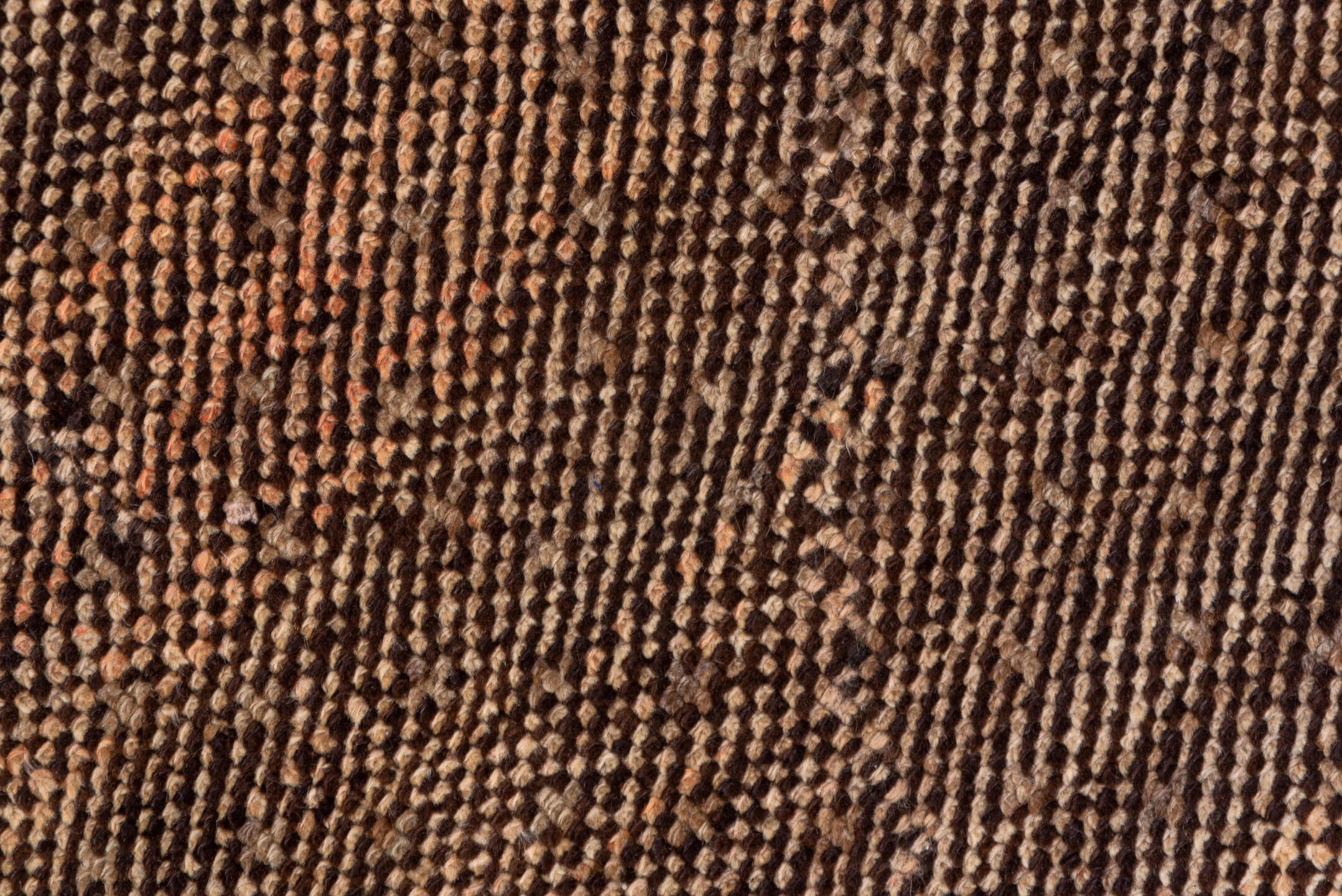 5' x 9' one-of-a-kind handmade vintage Oushak medium size rug. Color palette: brown, taupe, camel, ivory, charcoal, beige