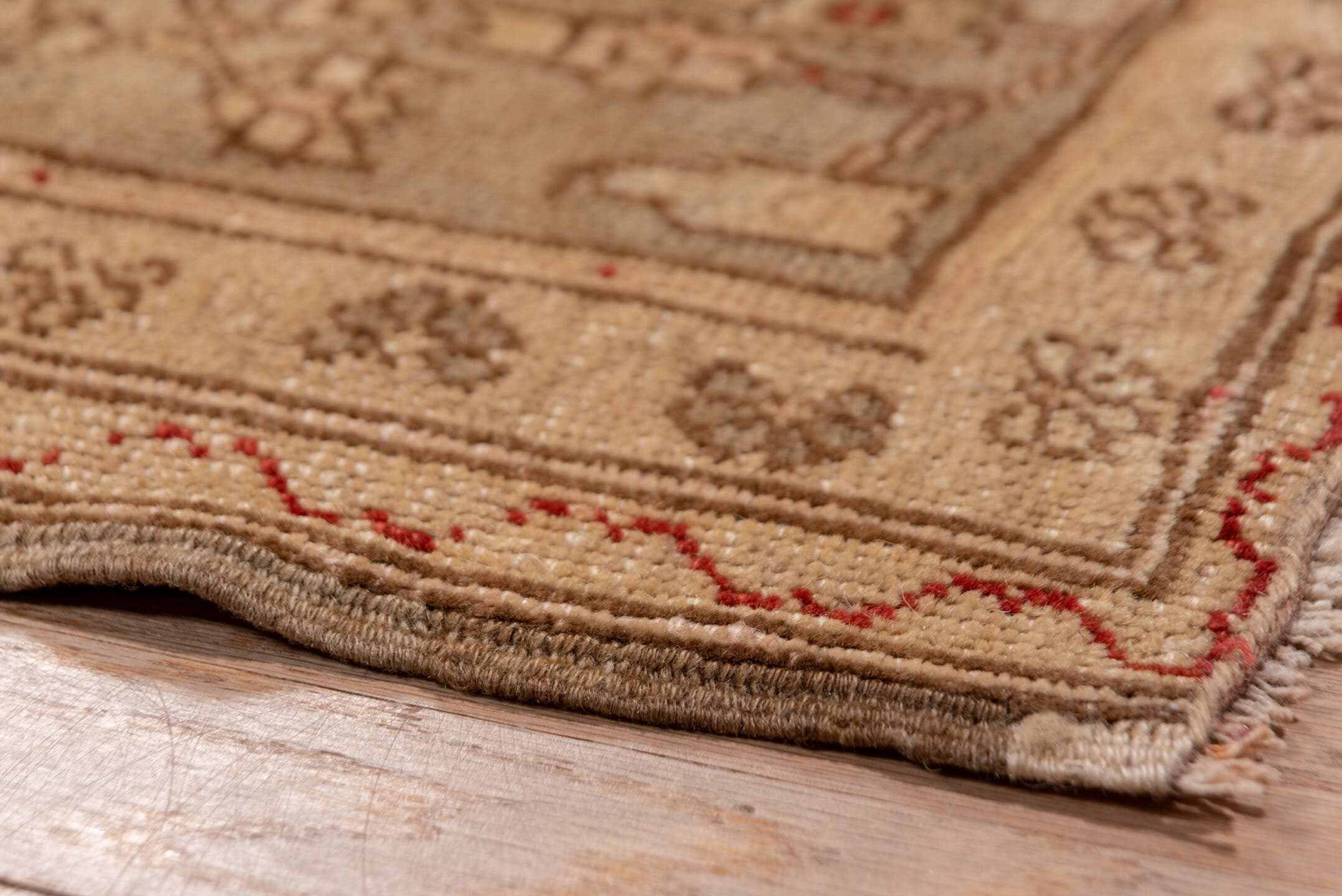 6' x 12' one-of-a-kind handmade vintage Oushak large size rug. Color palette: taupe, terra cotta, beige, ivory, brown, rust