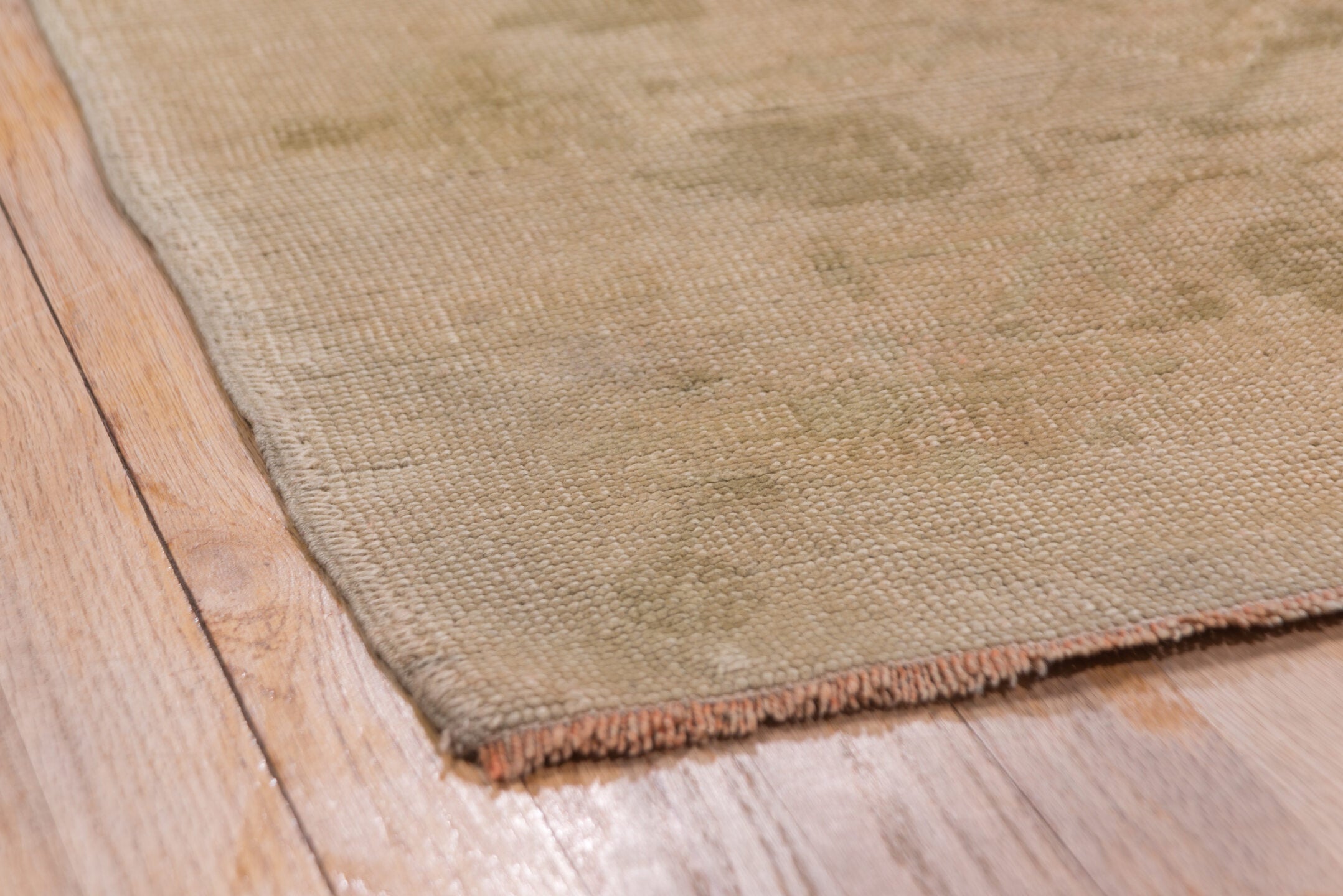 3' x 10' one-of-a-kind handmade vintage Heriz runner rug. Color palette: brown, pink