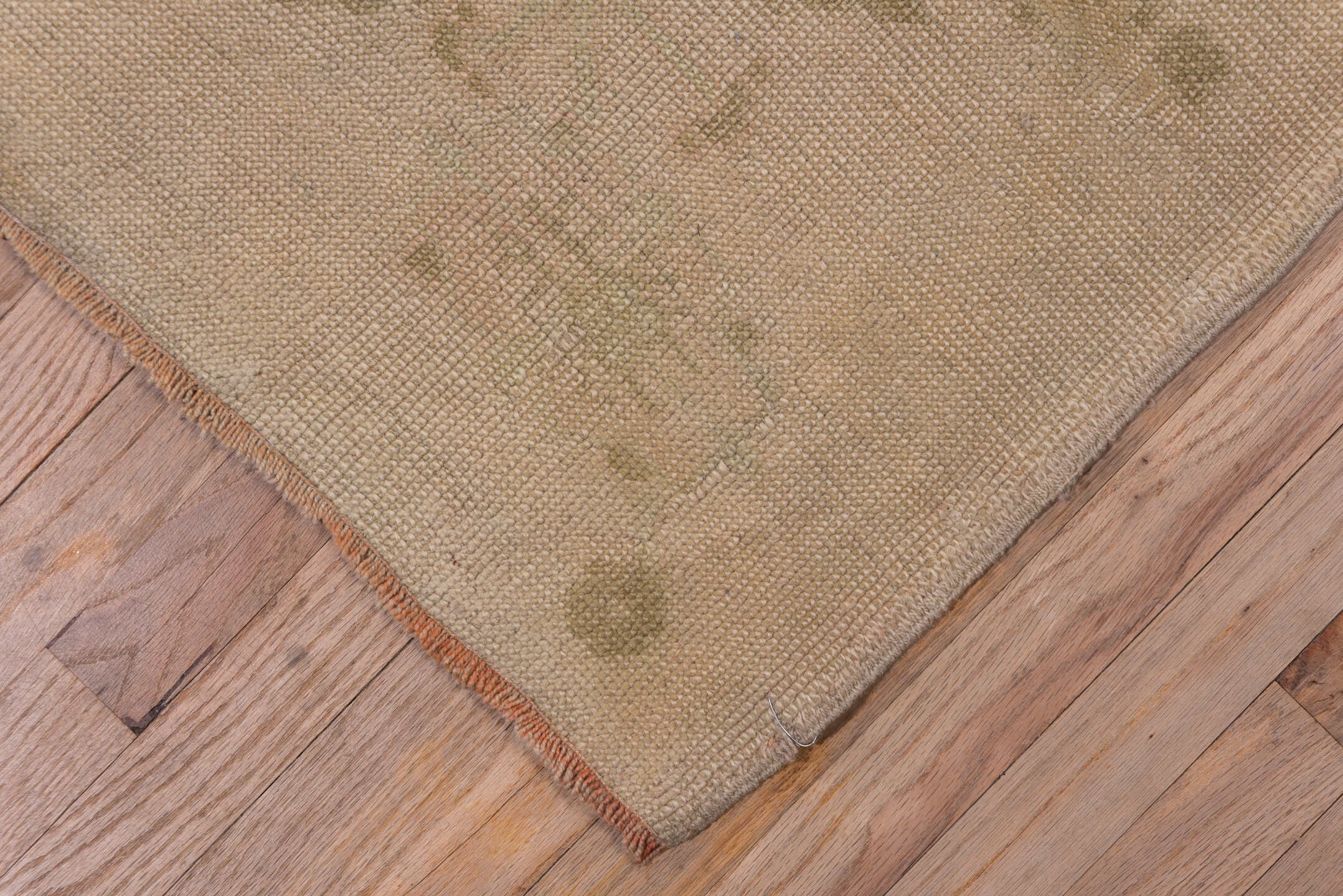 3' x 10' one-of-a-kind handmade vintage Heriz runner rug. Color palette: brown, pink