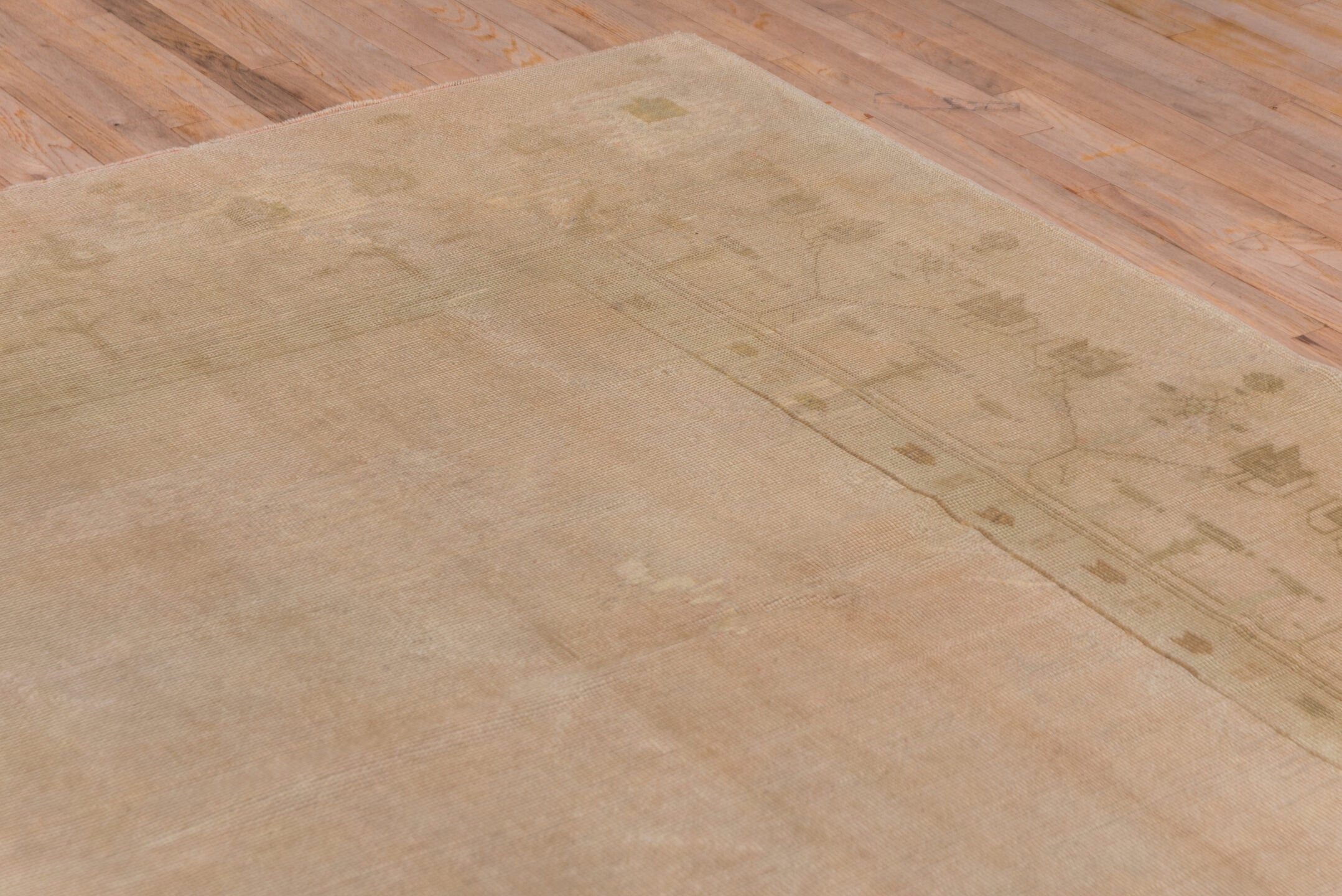 3' x 10' one-of-a-kind handmade vintage Heriz runner rug. Color palette: brown, pink