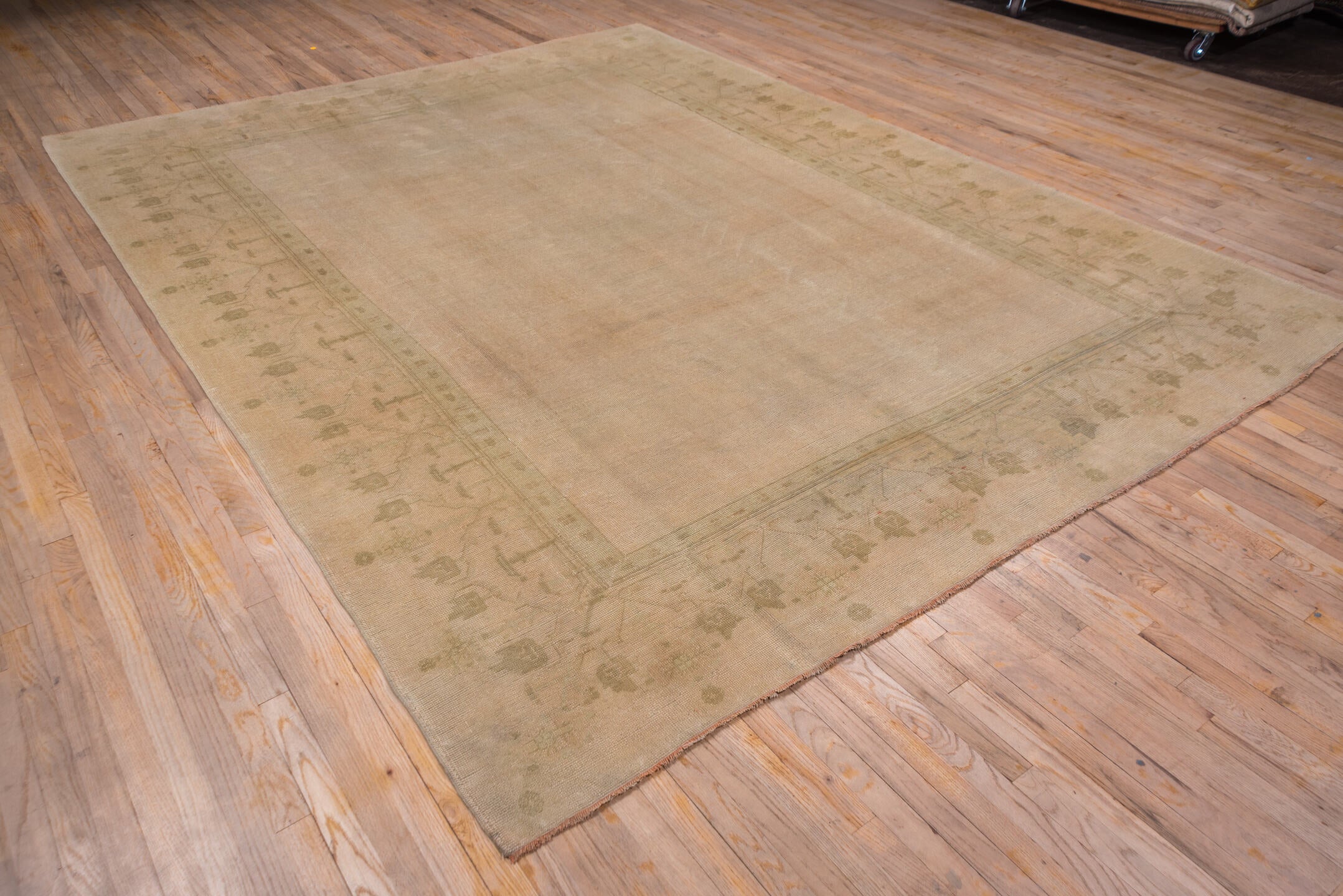 3' x 10' one-of-a-kind handmade vintage Heriz runner rug. Color palette: brown, pink