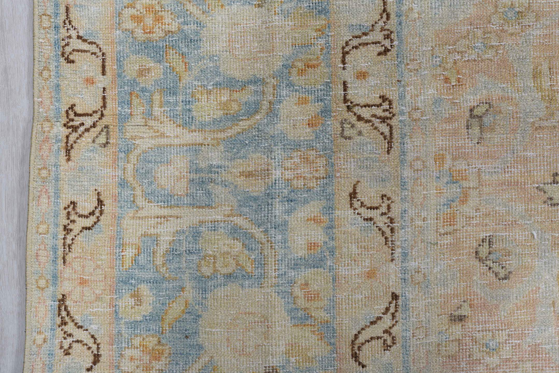 8' x 11' one-of-a-kind handmade vintage Meshed large size rug. Color palette: black, brown, dark gray, gainsboro, gray