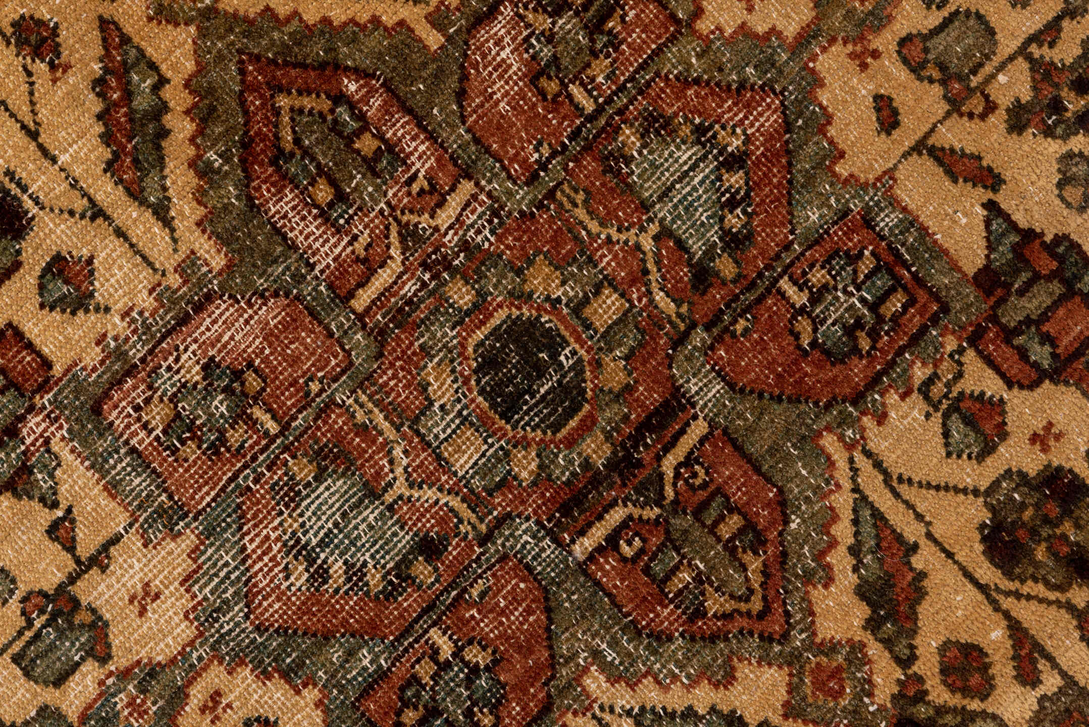 5' x 12' one-of-a-kind handmade vintage Baktiary rug. Color palette: brown, red