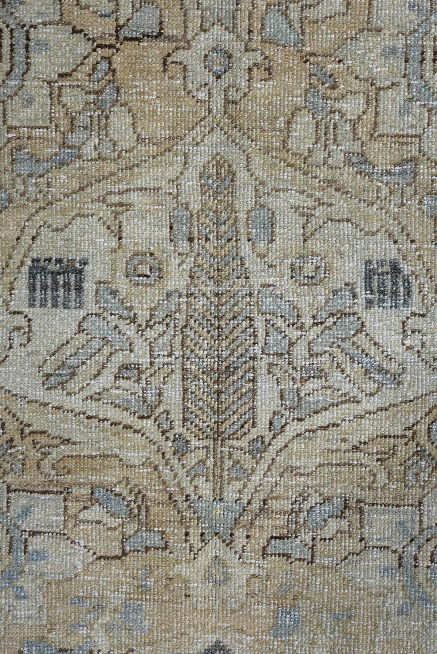 5' x 8' one-of-a-kind handmade vintage Baktiary medium size rug. Color palette: ivory, beige, powder_blue, slate, charcoal