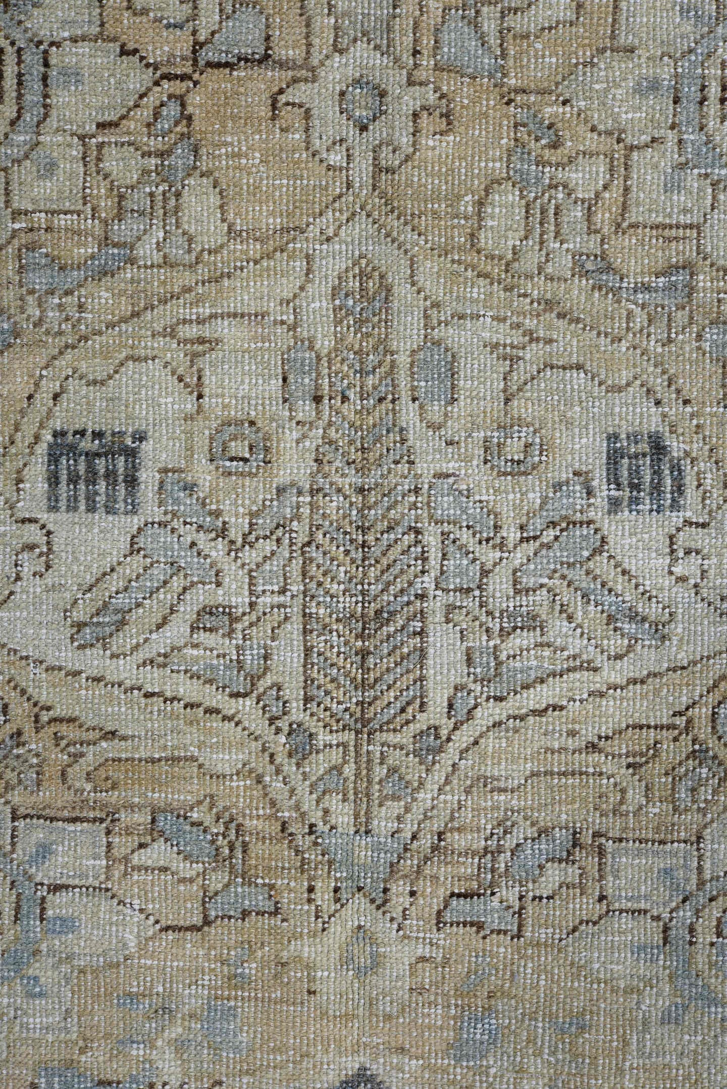 5' x 8' one-of-a-kind handmade vintage Baktiary medium size rug. Color palette: ivory, beige, powder_blue, slate, charcoal