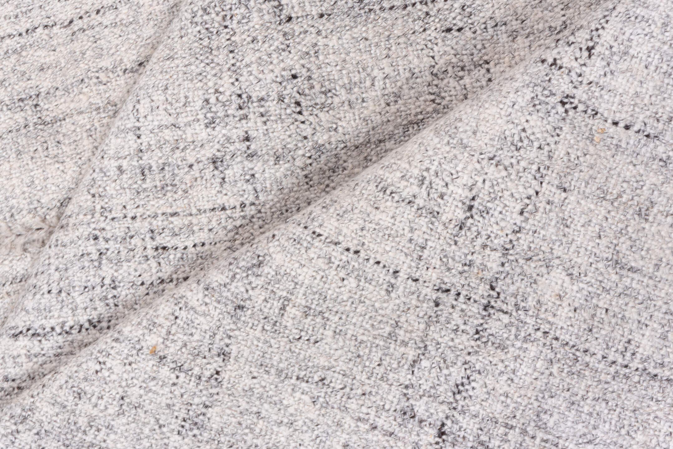 5' x 9' one-of-a-kind handmade vintage Kilim medium size rug. Color palette: ivory, taupe, gray, greige, beige