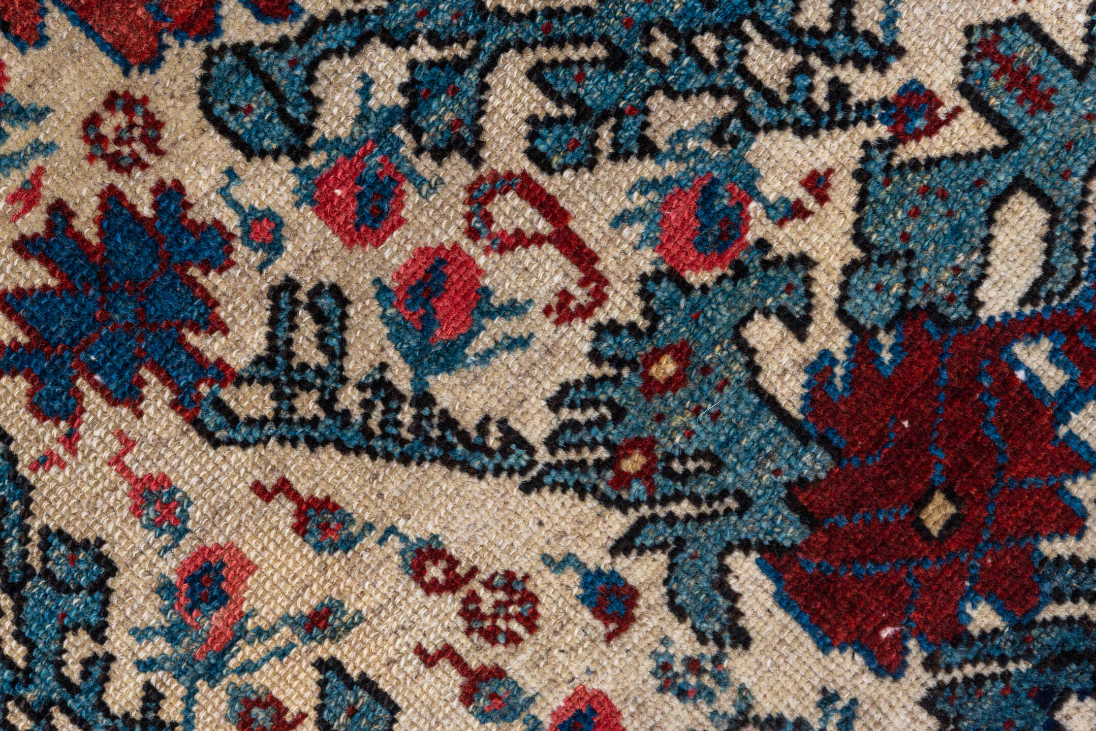 3' x 4' one-of-a-kind handmade vintage Malayer small size rug. Color palette: ivory, rust, navy, slate_blue, crimson, rose