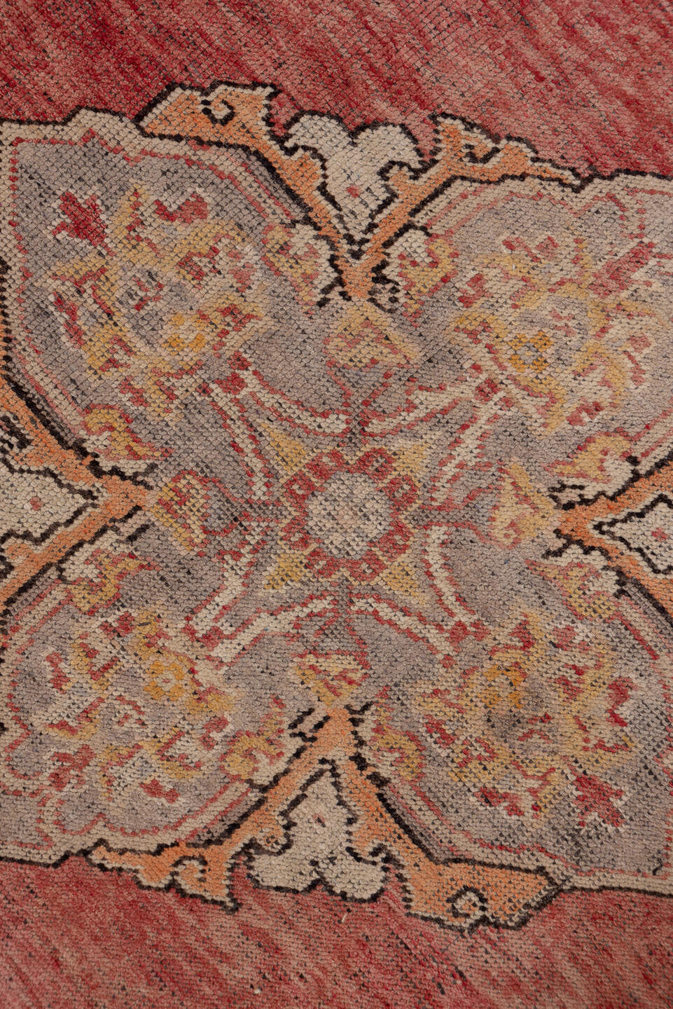 3' x 18' one-of-a-kind handmade vintage Oushak runner rug. Color palette: rose, ivory, taupe, terra cotta, sage, gold, brown