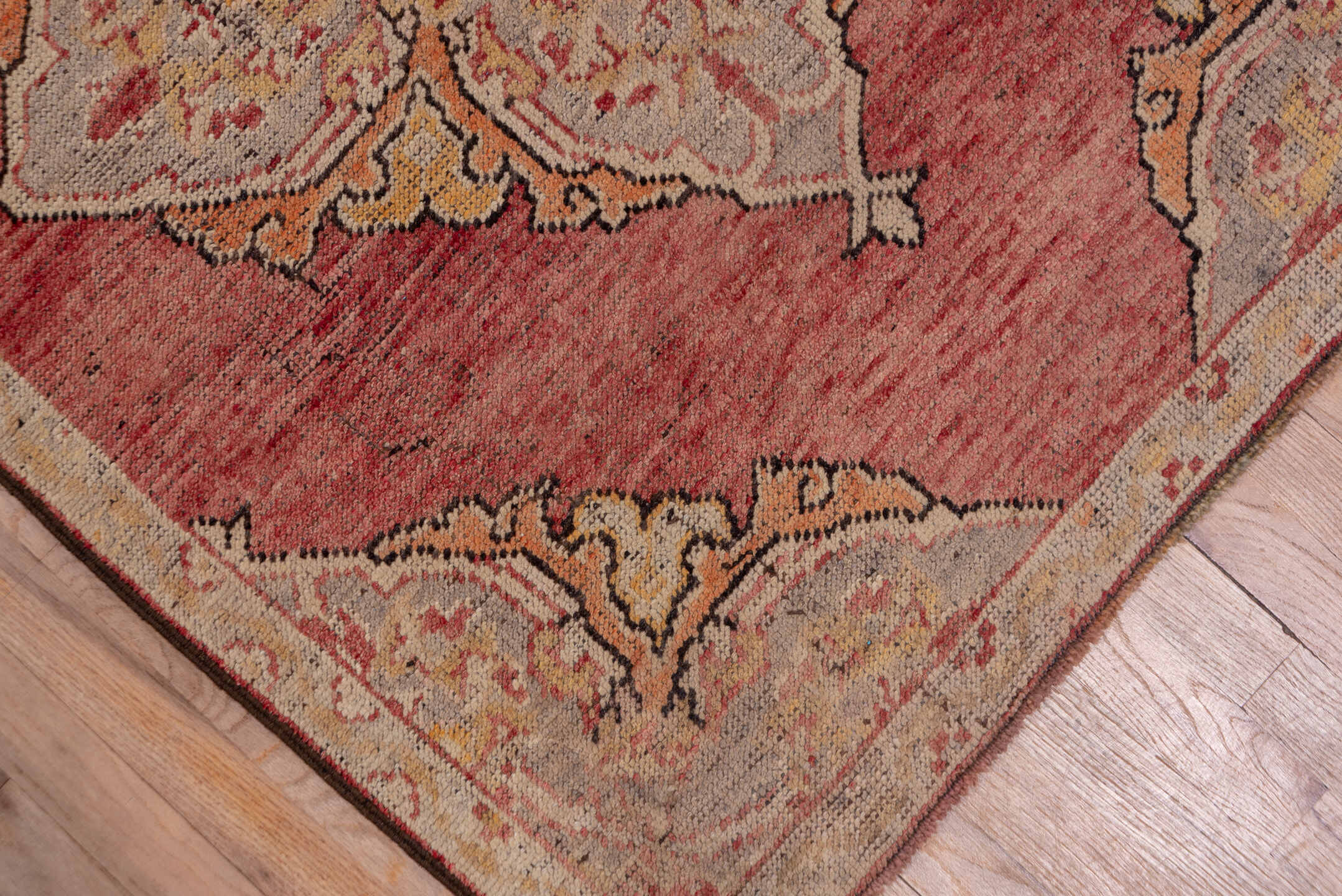 3' x 18' one-of-a-kind handmade vintage Oushak runner rug. Color palette: rose, ivory, taupe, terra cotta, sage, gold, brown