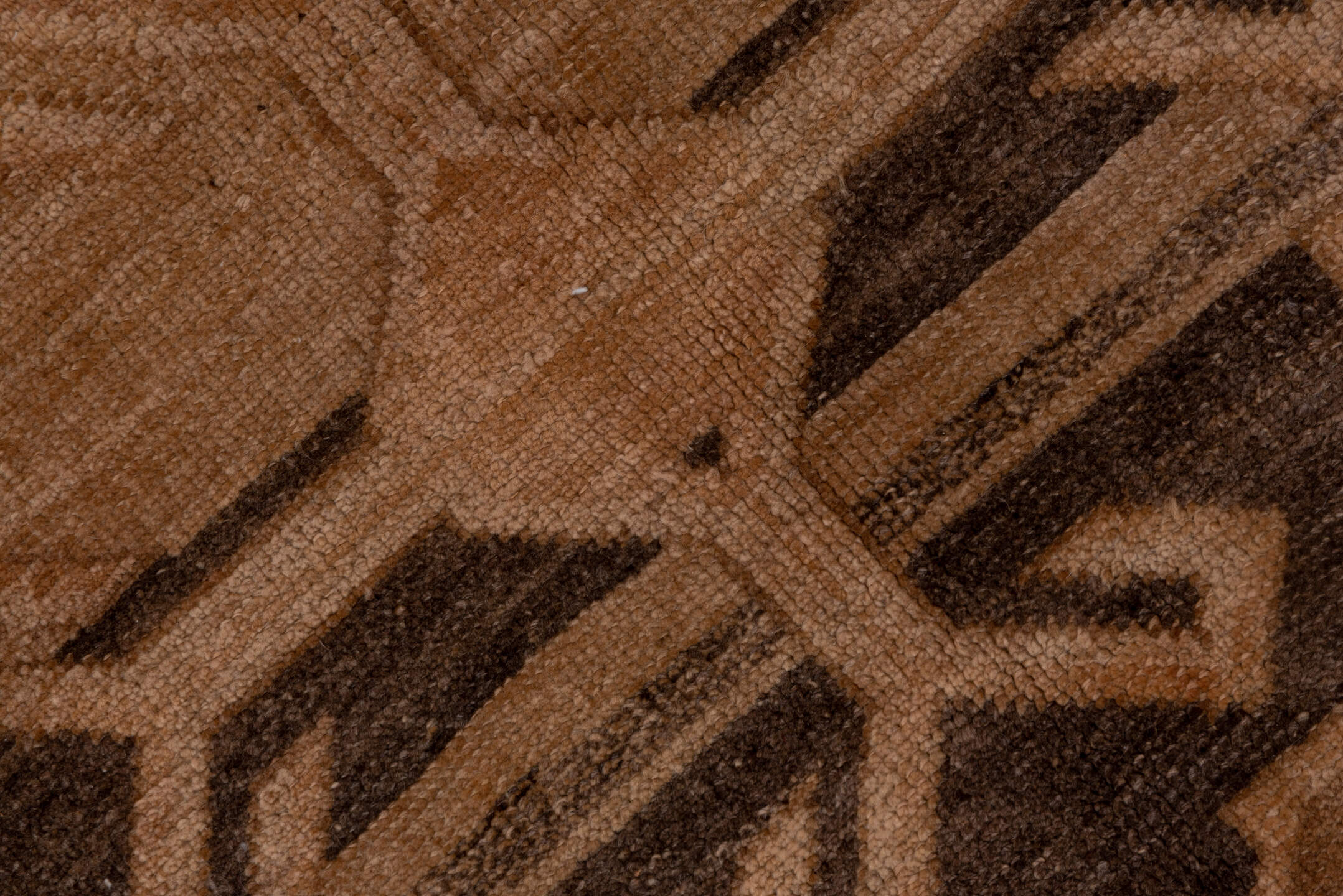 4' x 12' one-of-a-kind handmade vintage Oushak runner rug. Color palette: brown, gray, light gray, off-white, pink, snow