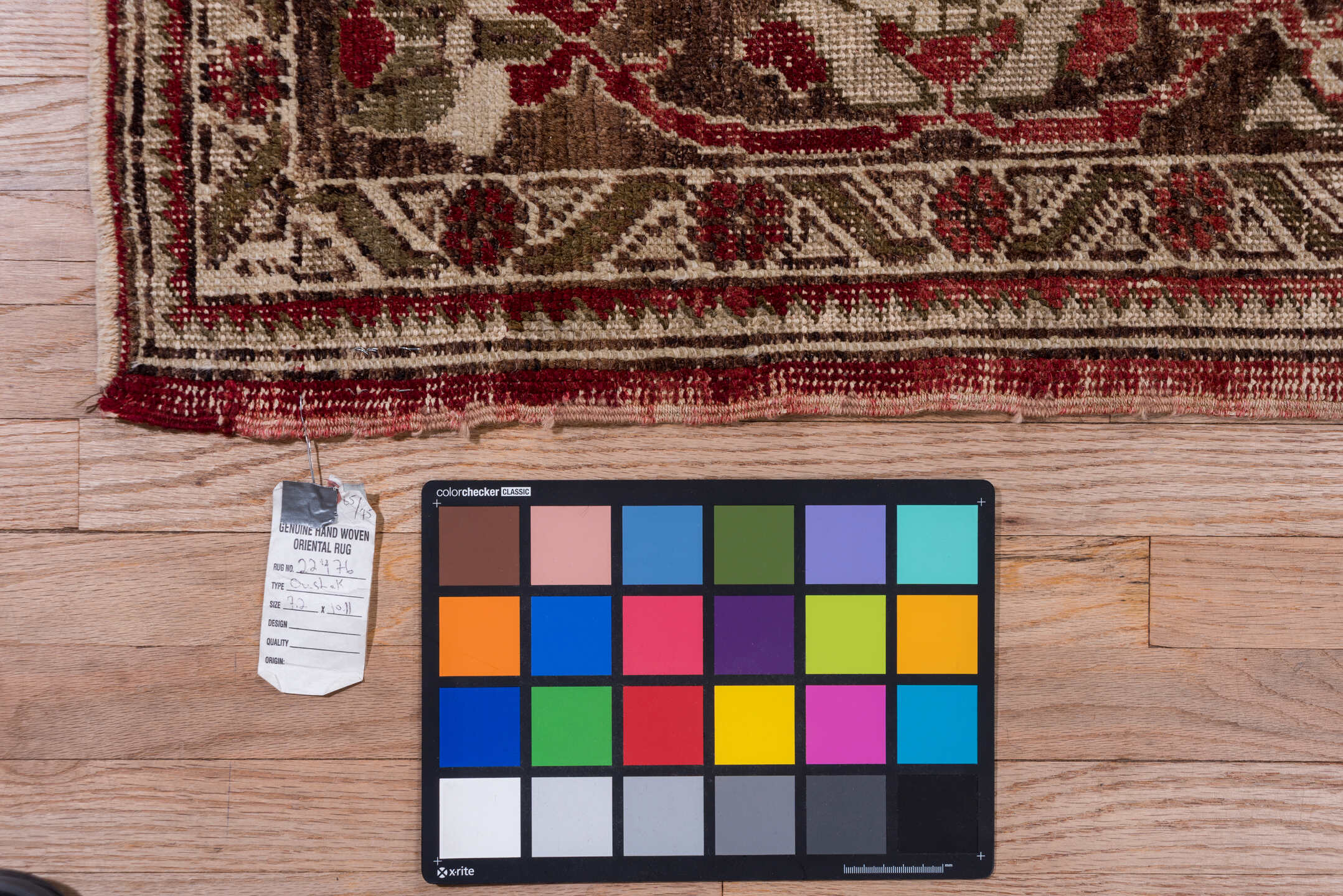 7' x 10' one-of-a-kind handmade vintage Oushak large size rug. Color palette: red, olive, ivory, brown, taupe, charcoal