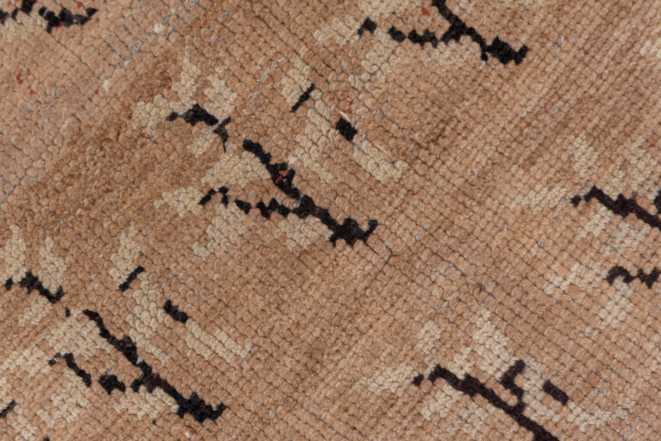 2' x 7' one-of-a-kind handmade vintage Oushak runner rug. Color palette: black, brown, gray, light gray, off-white, pink