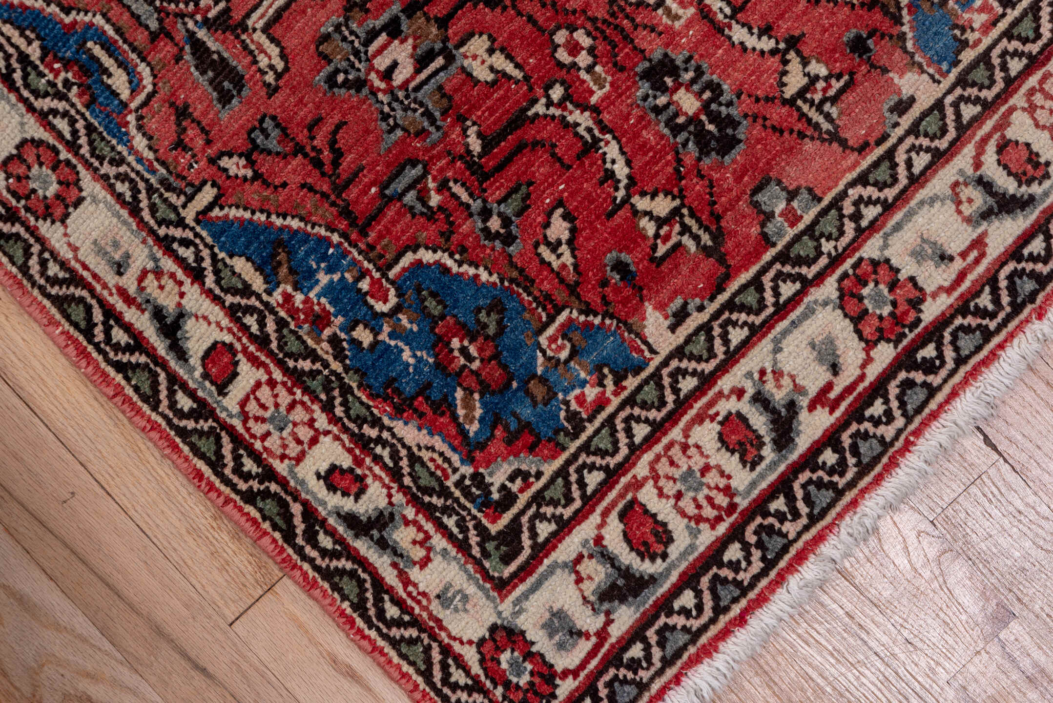 2' x 40' one-of-a-kind handmade vintage Dargazin runner rug. Color palette: rust, ivory, navy, charcoal, rose, slate