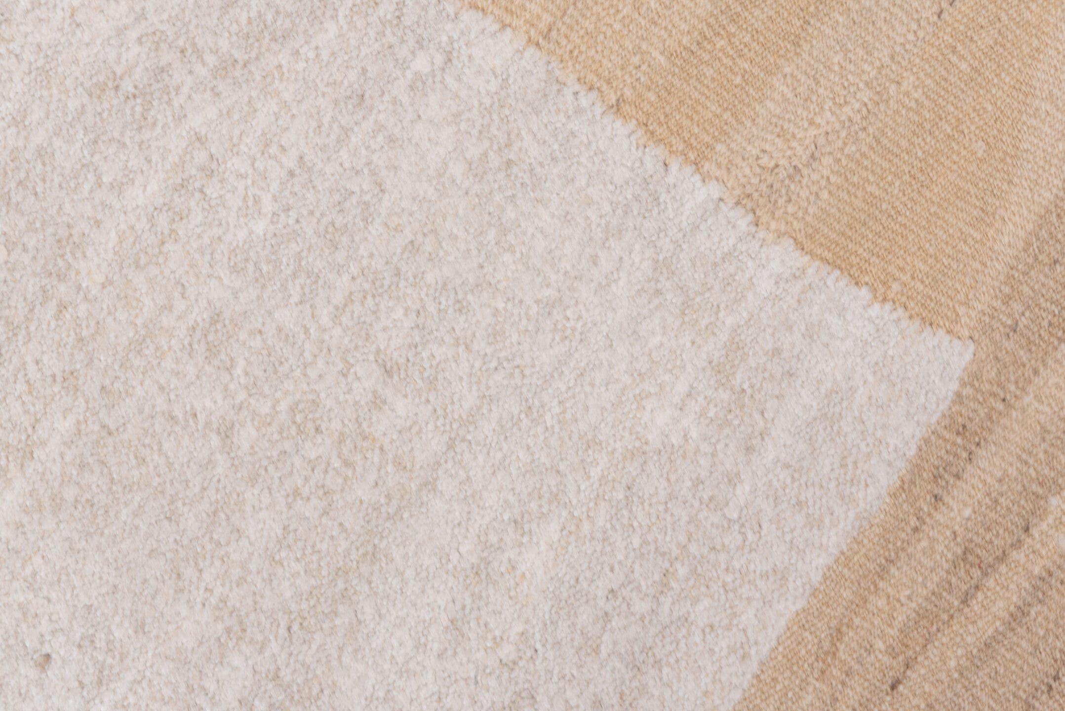 6' x 7' one-of-a-kind handmade vintage Kilim rug. Color palette: ivory, camel, beige, cream, taupe, gray