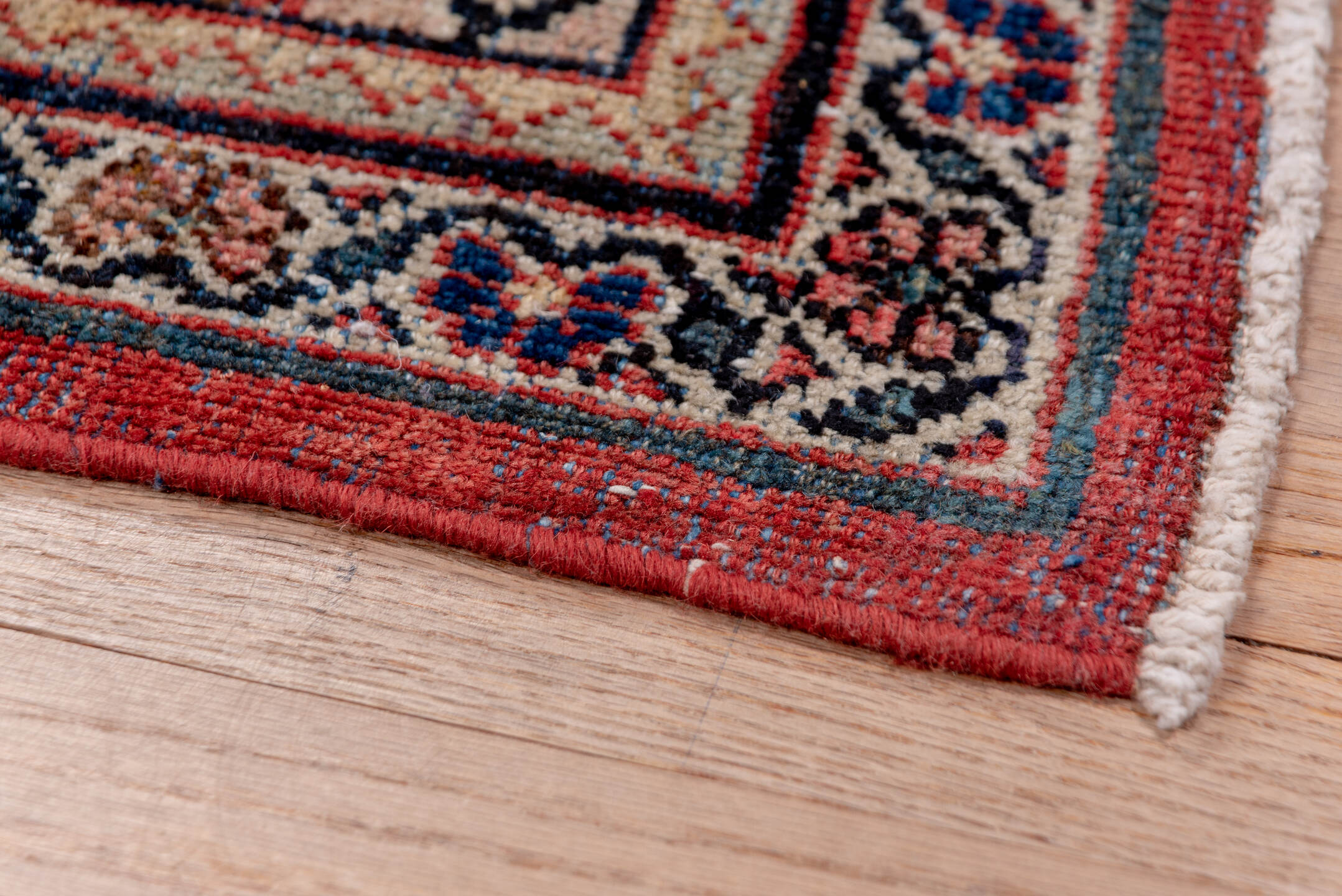 11' x 17' one-of-a-kind handmade vintage Mahal oversize rug. Color palette: black, blue, brown, charcoal, fiord, gray