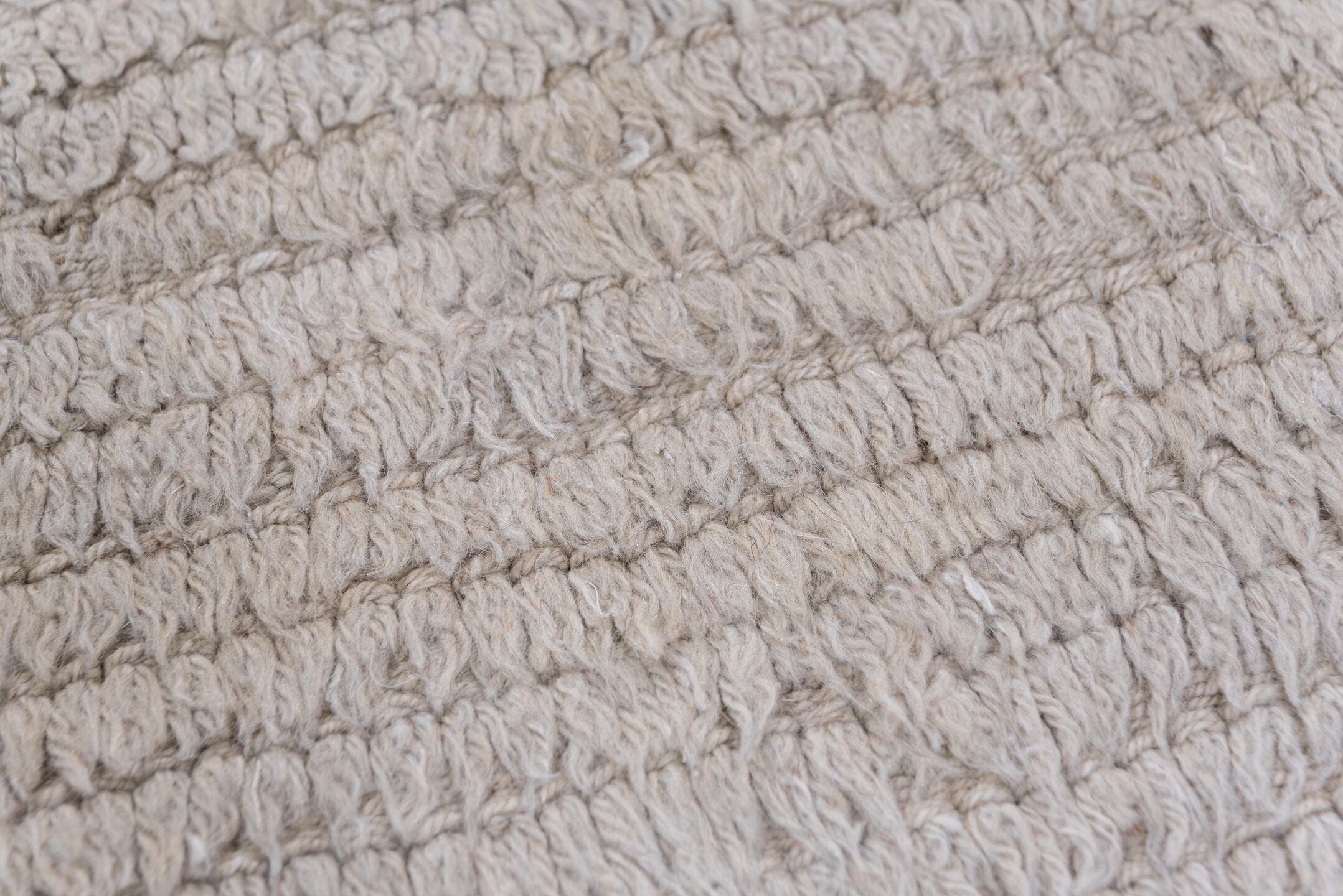 4' x 6' one-of-a-kind handmade antique Tulu small size rug. Color palette: ivory, cream, taupe, beige, gray