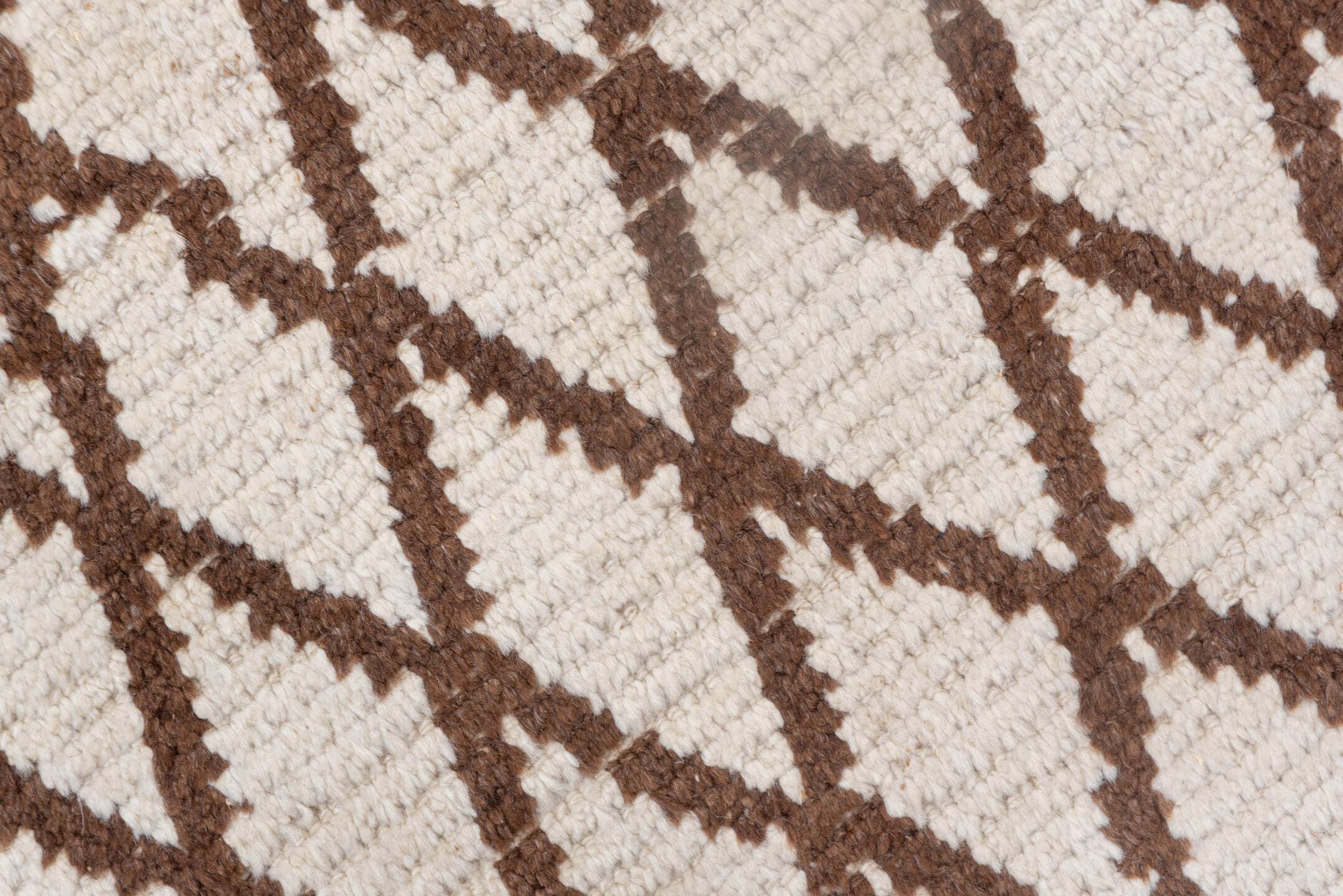 3' x 6' one-of-a-kind handmade vintage Tulu small size rug. Color palette: ivory, brown
