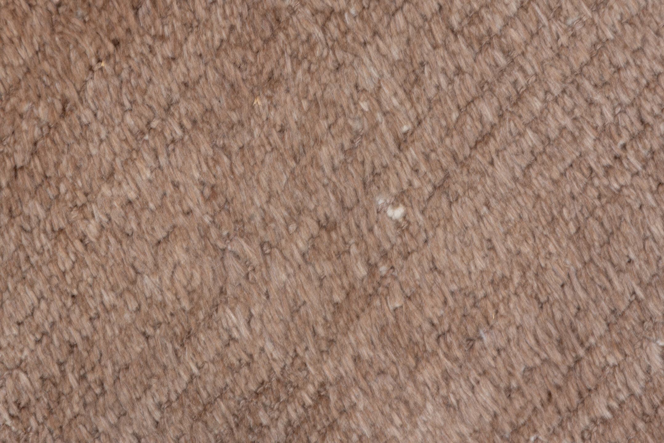 4' x 6' one-of-a-kind handmade antique Tulu small size rug. Color palette: taupe, mushroom, camel, brown, ivory, beige, gray