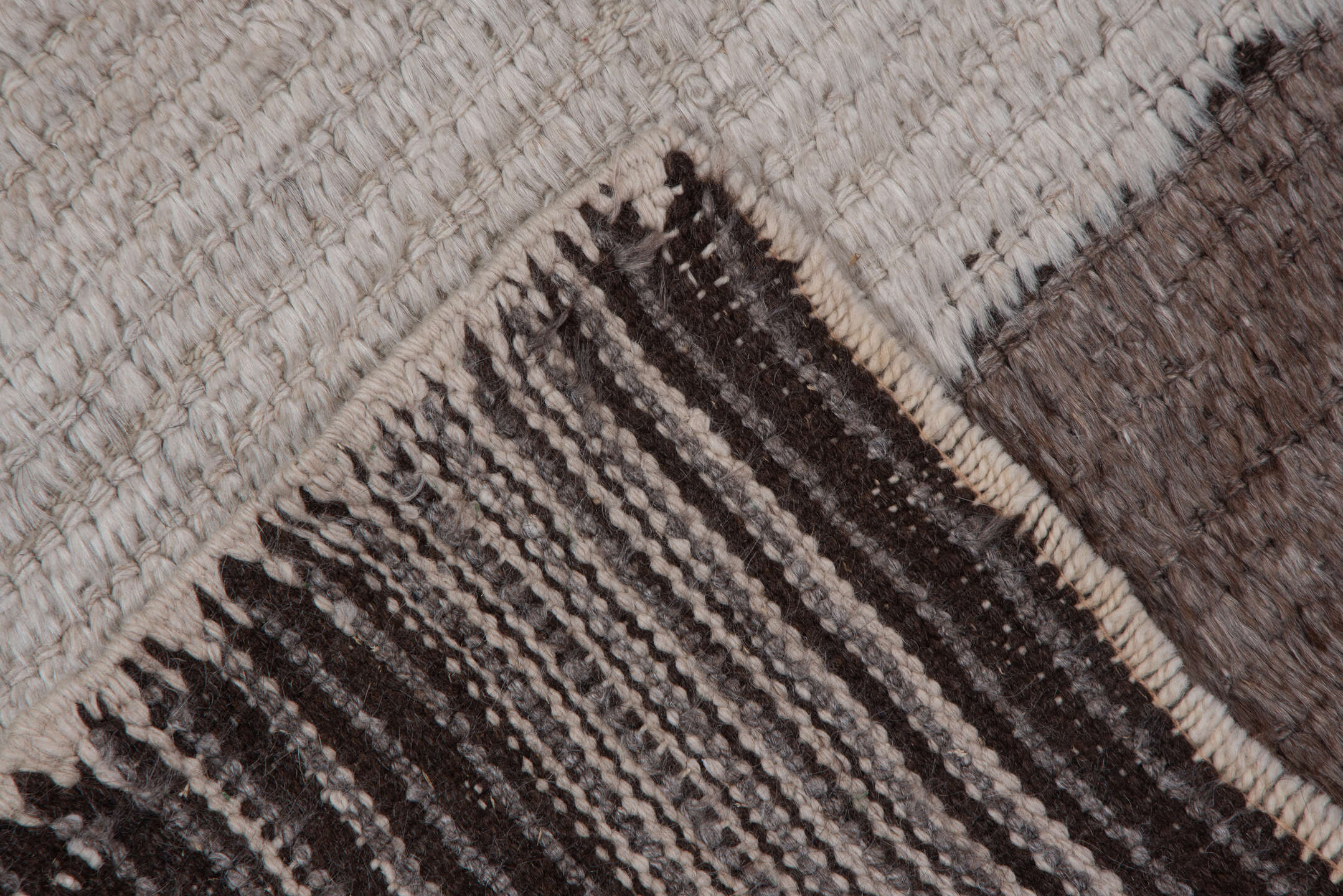 5' x 7' one-of-a-kind handmade antique Moroccan rug. Color palette: taupe, ivory, cream, greige, stone, beige, gray