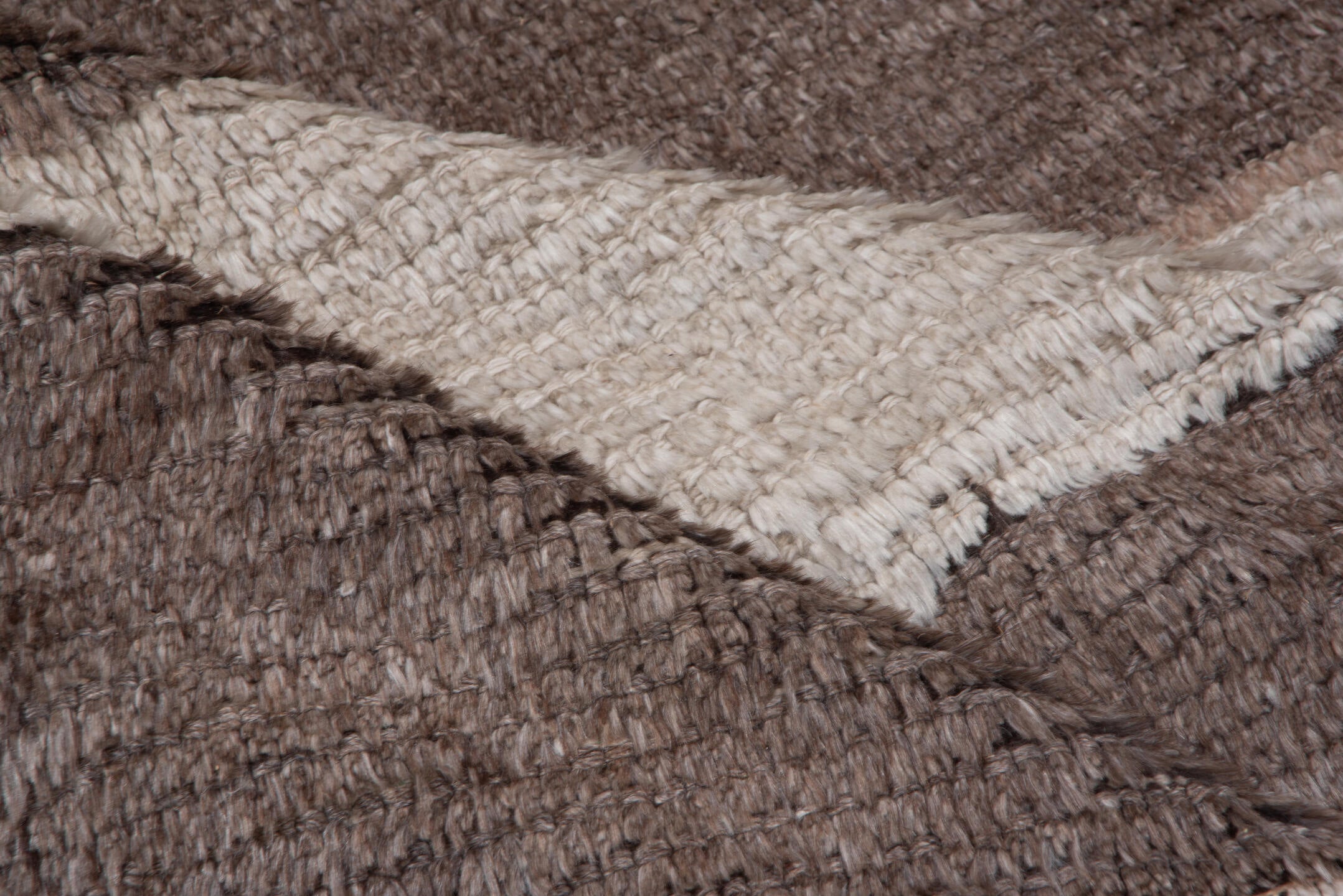 5' x 7' one-of-a-kind handmade antique Moroccan rug. Color palette: taupe, ivory, cream, greige, stone, beige, gray