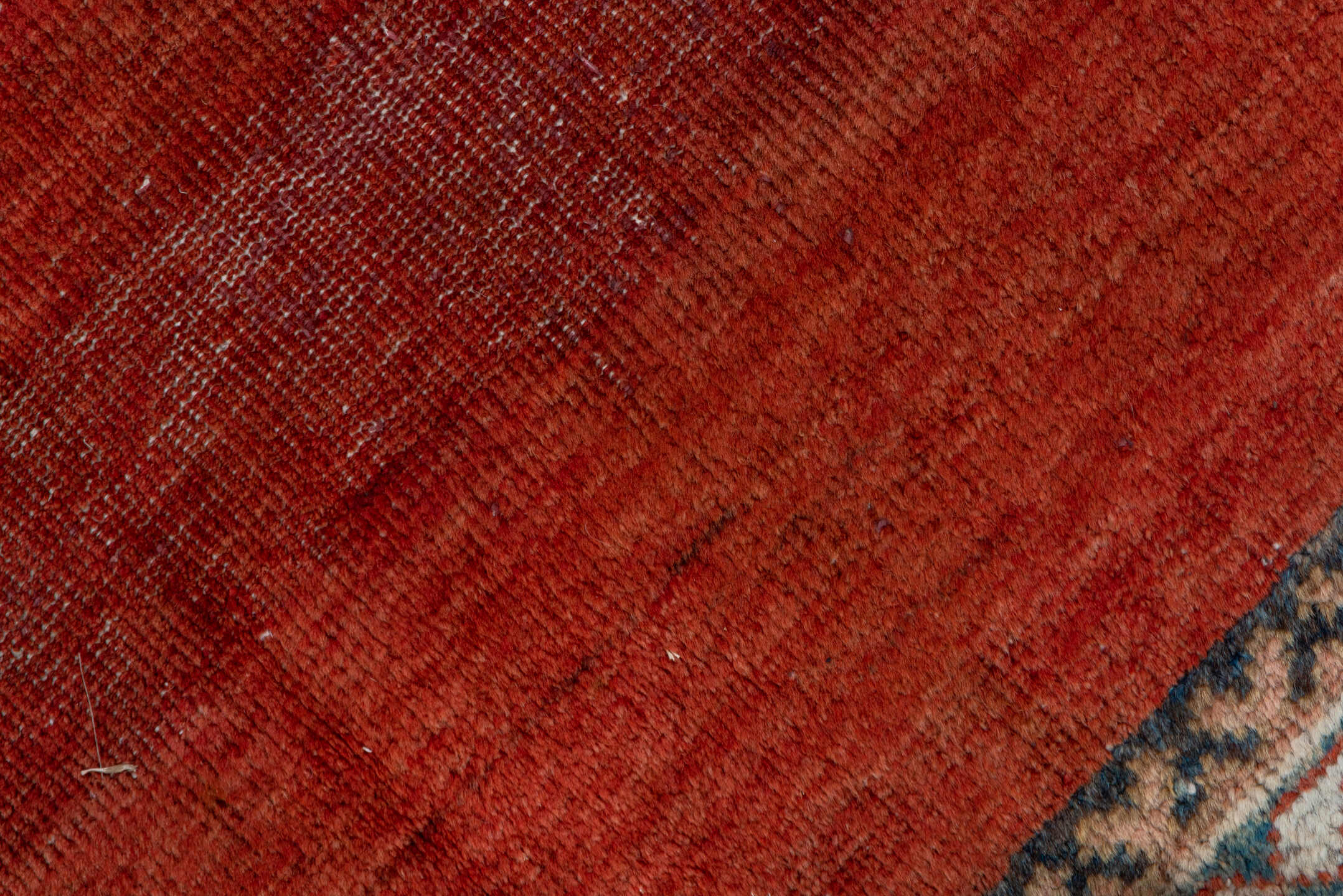 8' x 11' one-of-a-kind handmade antique Mahal large size rug. Color palette: terra cotta, rust, indigo, ivory, taupe, brown