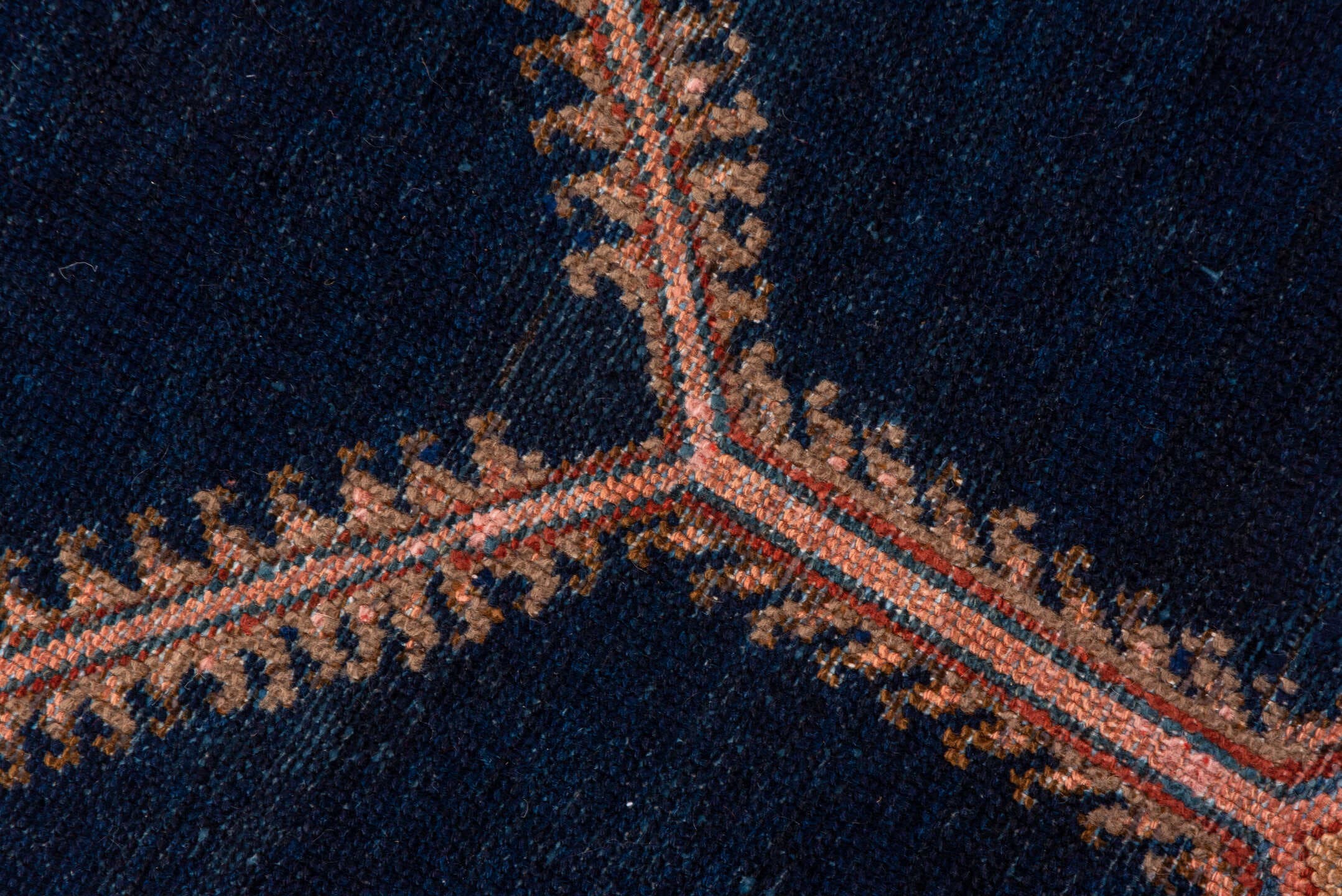 6' x 11' one-of-a-kind handmade vintage Malayer large size rug. Color palette: navy, rose, ivory, light_blue, rust, taupe