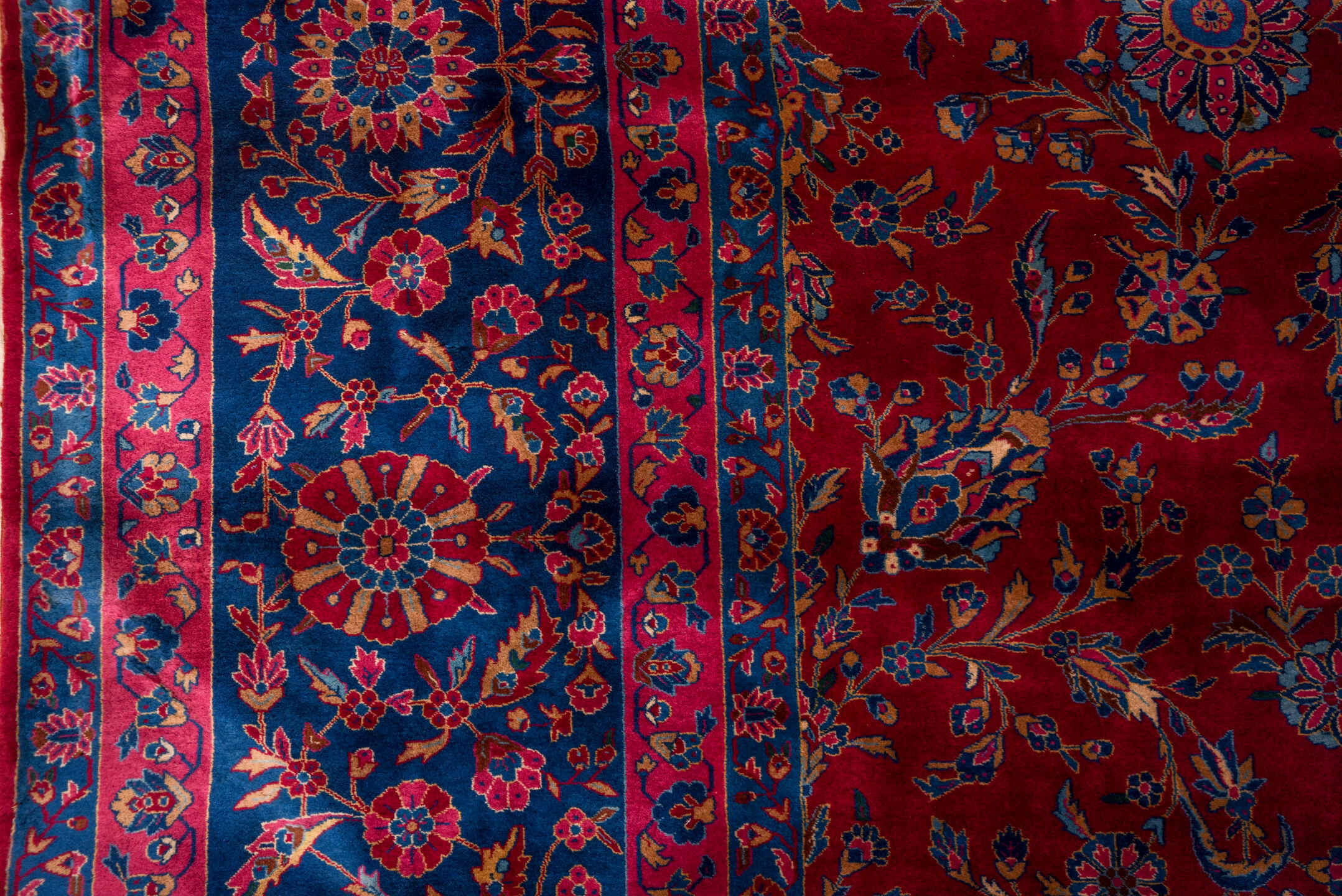 7' x 11' one-of-a-kind handmade vintage Flatweave large size rug. Color palette: blue, brown, burgundy, fiord, gray, pink