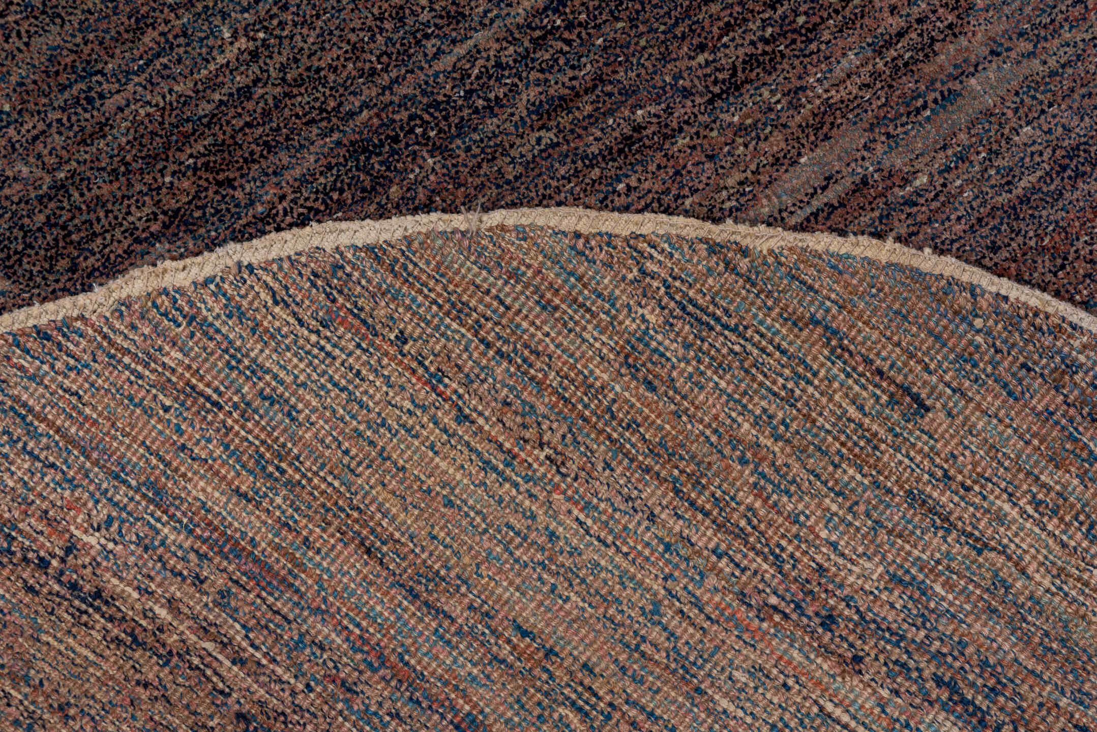 4' x 6' one-of-a-kind handmade vintage Chinese small size rug. Color palette: black, brown, dim gray, gray, light gray, pink