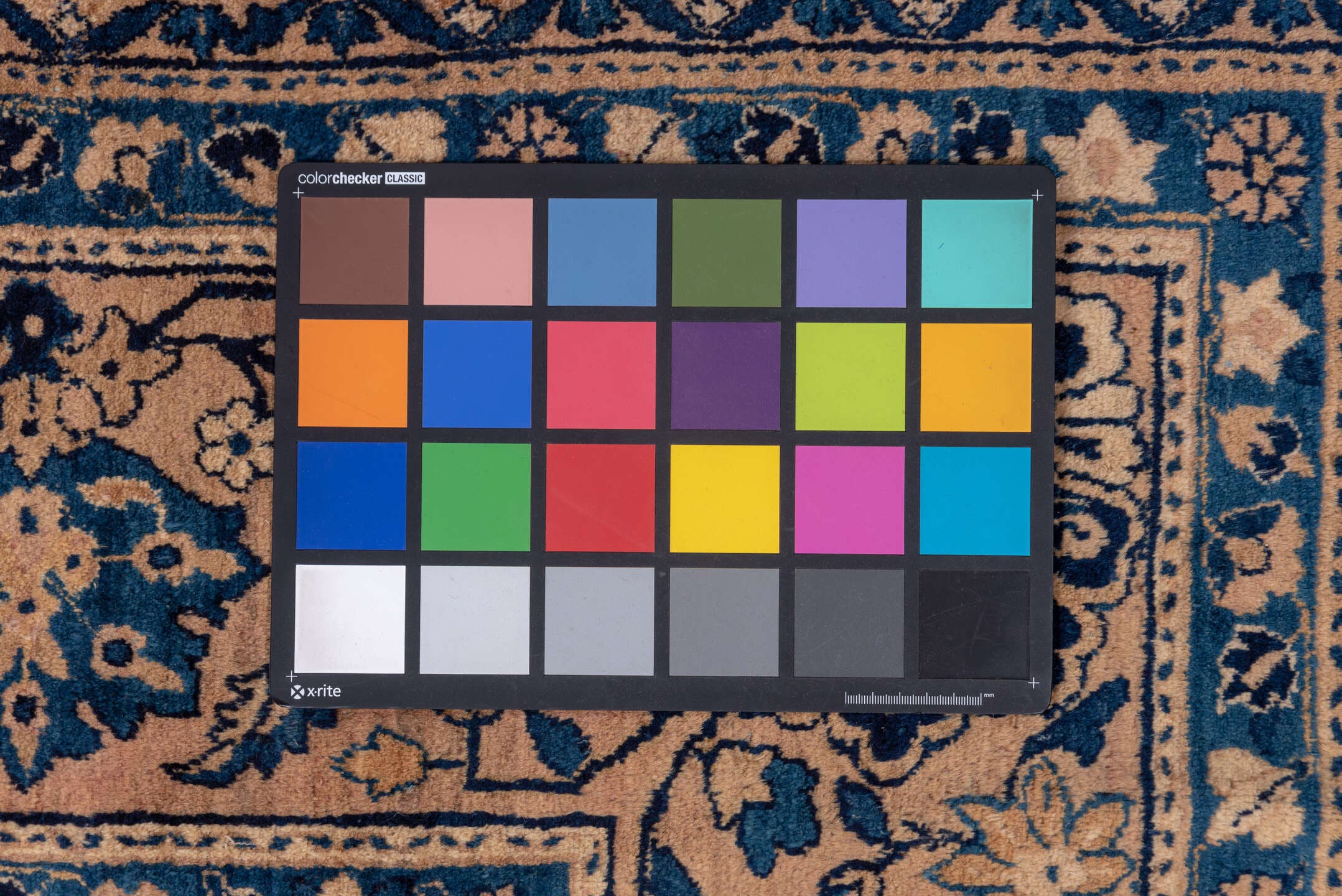 9' x 18' one-of-a-kind handmade antique Kerman rug. Color palette: navy, camel, ivory, slate, taupe, powder_blue, blue