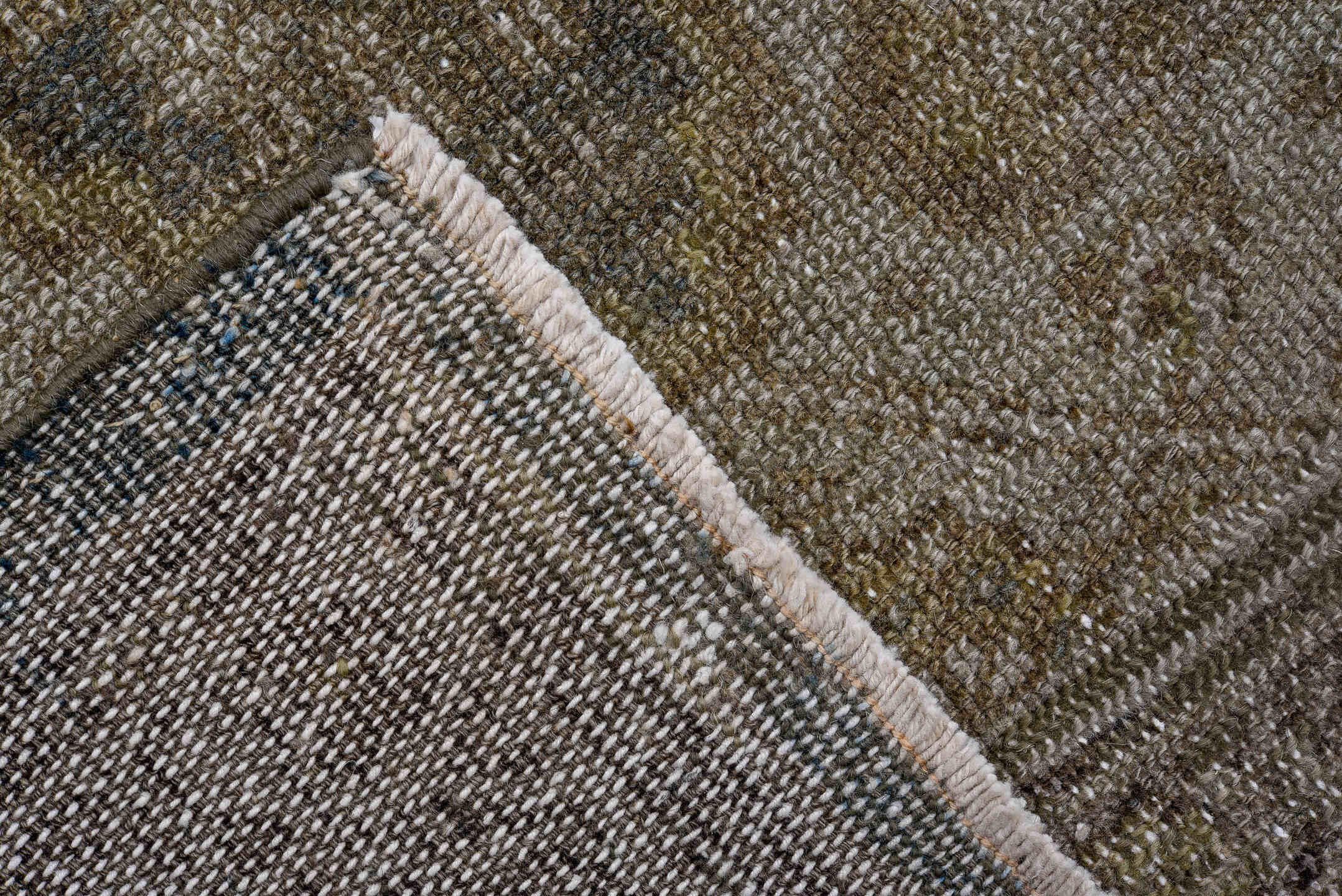 3' x 16' one-of-a-kind handmade antique Malayer runner rug. Color palette: taupe, charcoal, slate, ivory, camel, olive