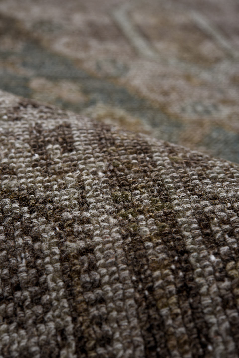 3' x 16' one-of-a-kind handmade antique Malayer runner rug. Color palette: taupe, charcoal, slate, ivory, camel, olive