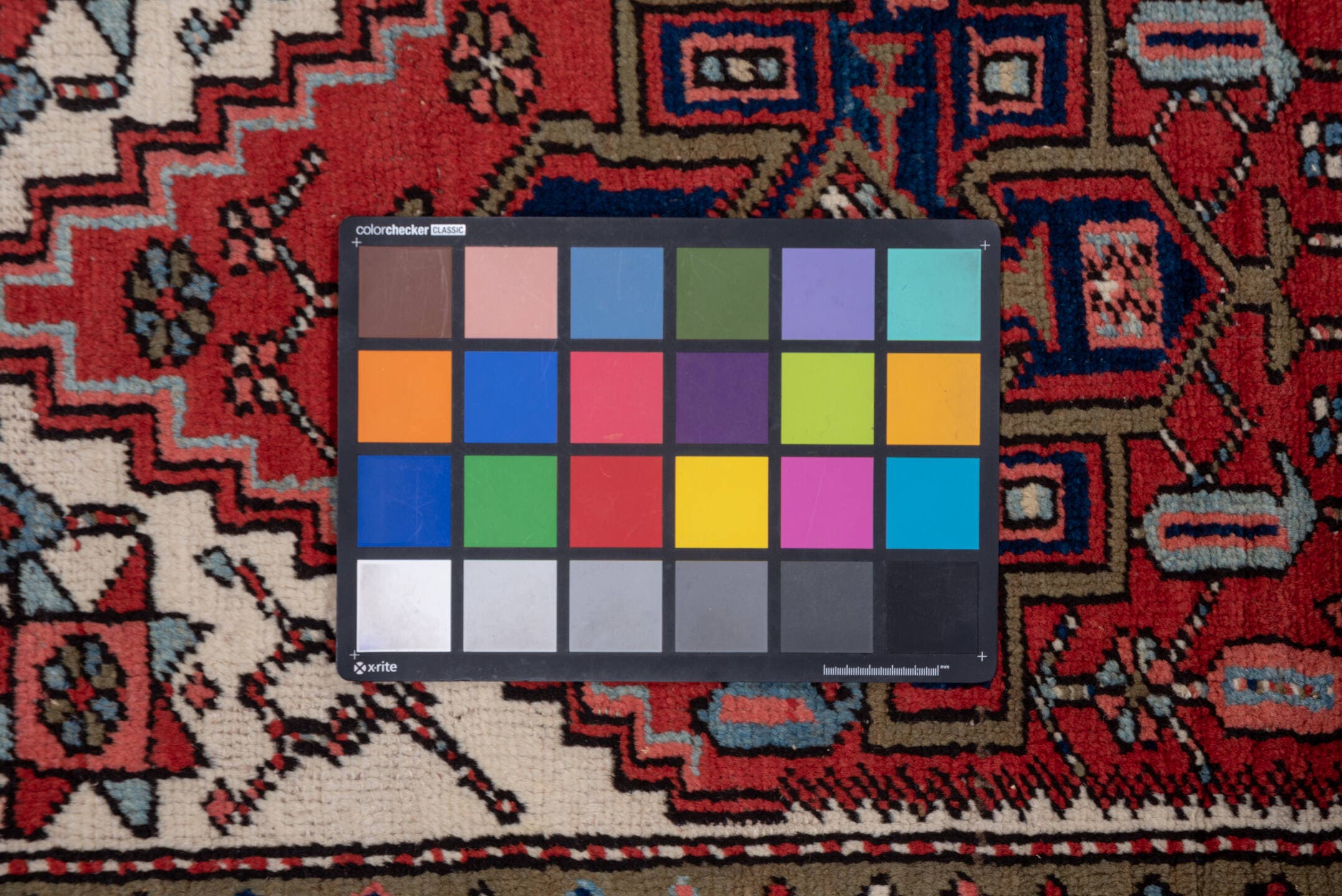 3' x 14' one-of-a-kind handmade antique Heriz runner rug. Color palette: rust, navy, ivory, taupe, slate, rose, charcoal