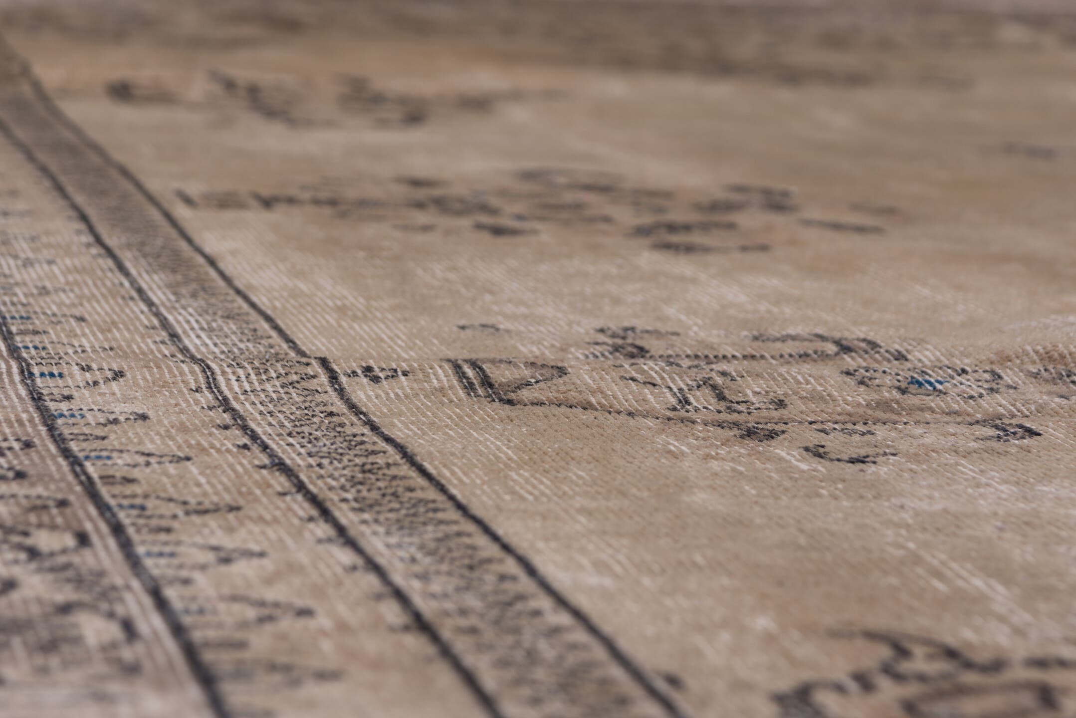 10' x 13' one-of-a-kind handmade antique Sparta large size rug. Color palette: camel, taupe, brown, slate, ivory, charcoal