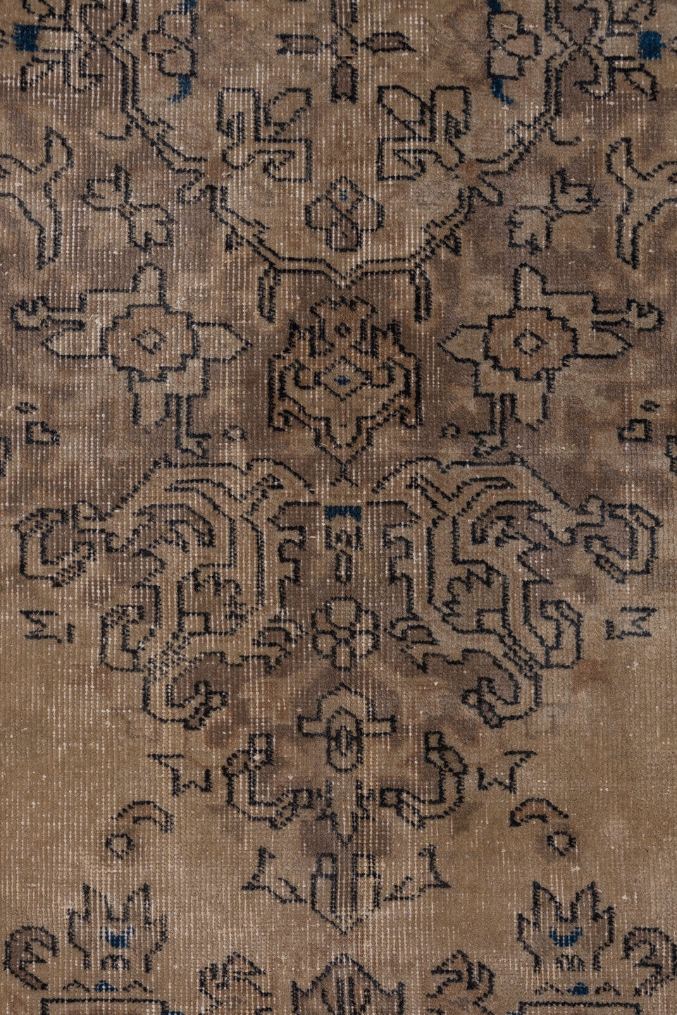 10' x 13' one-of-a-kind handmade antique Sparta large size rug. Color palette: camel, taupe, brown, slate, ivory, charcoal