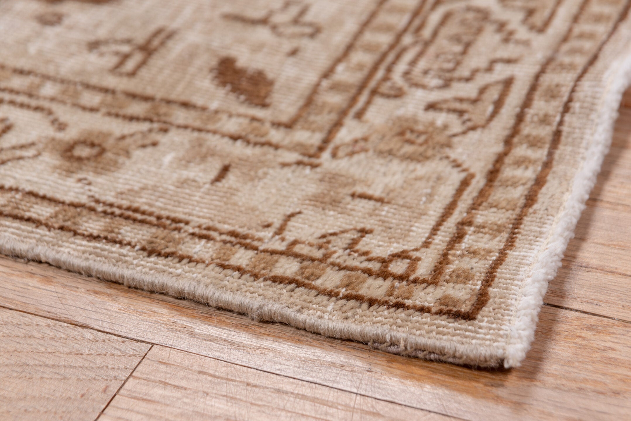 6' x 8' one-of-a-kind handmade vintage Tabriz medium size rug. Color palette: brown, gray, light gray, off-white, pink, snow