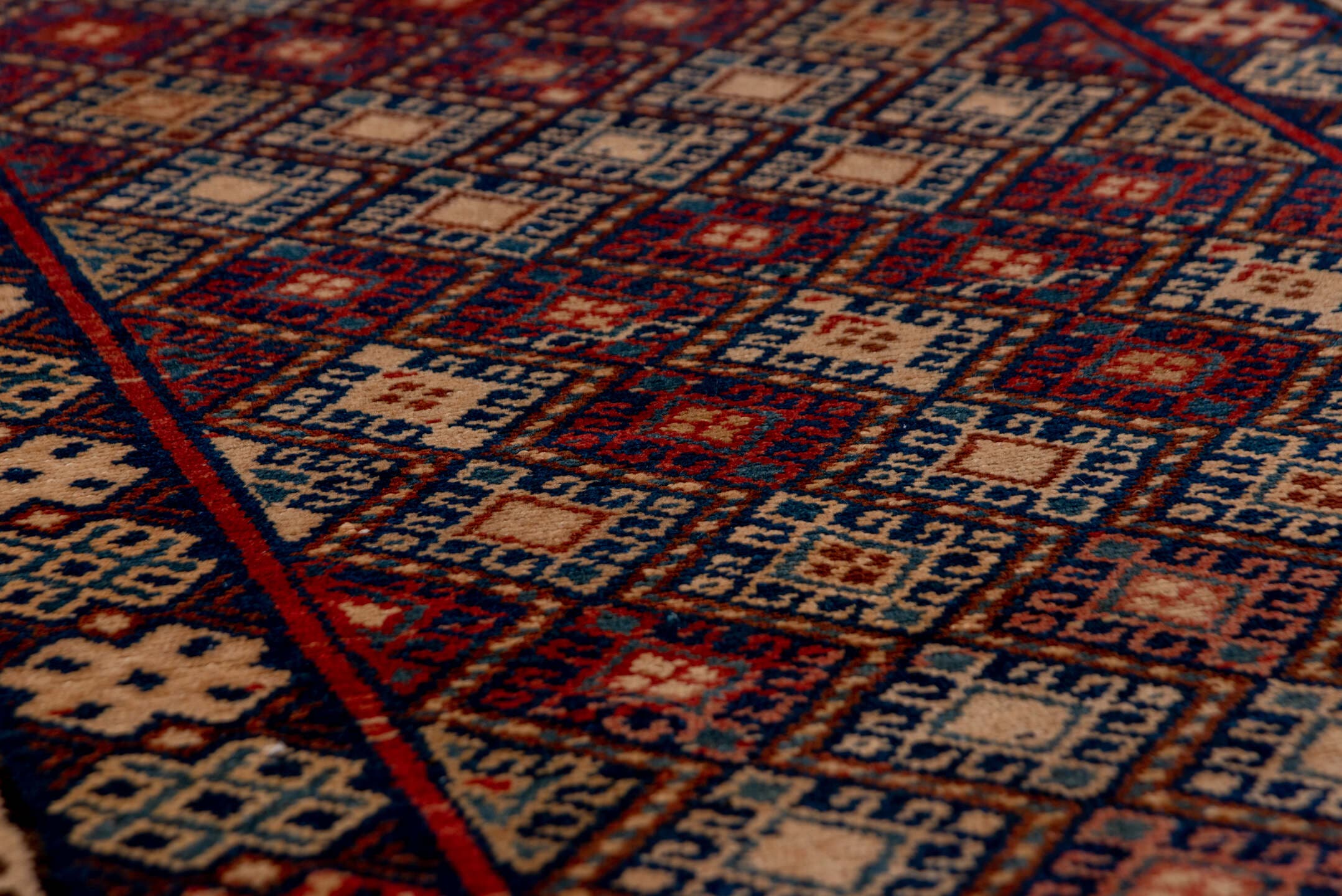 3' x 10' one-of-a-kind handmade antique Malayer runner rug. Color palette: indigo, ivory, rust, brick, camel, navy, purple
