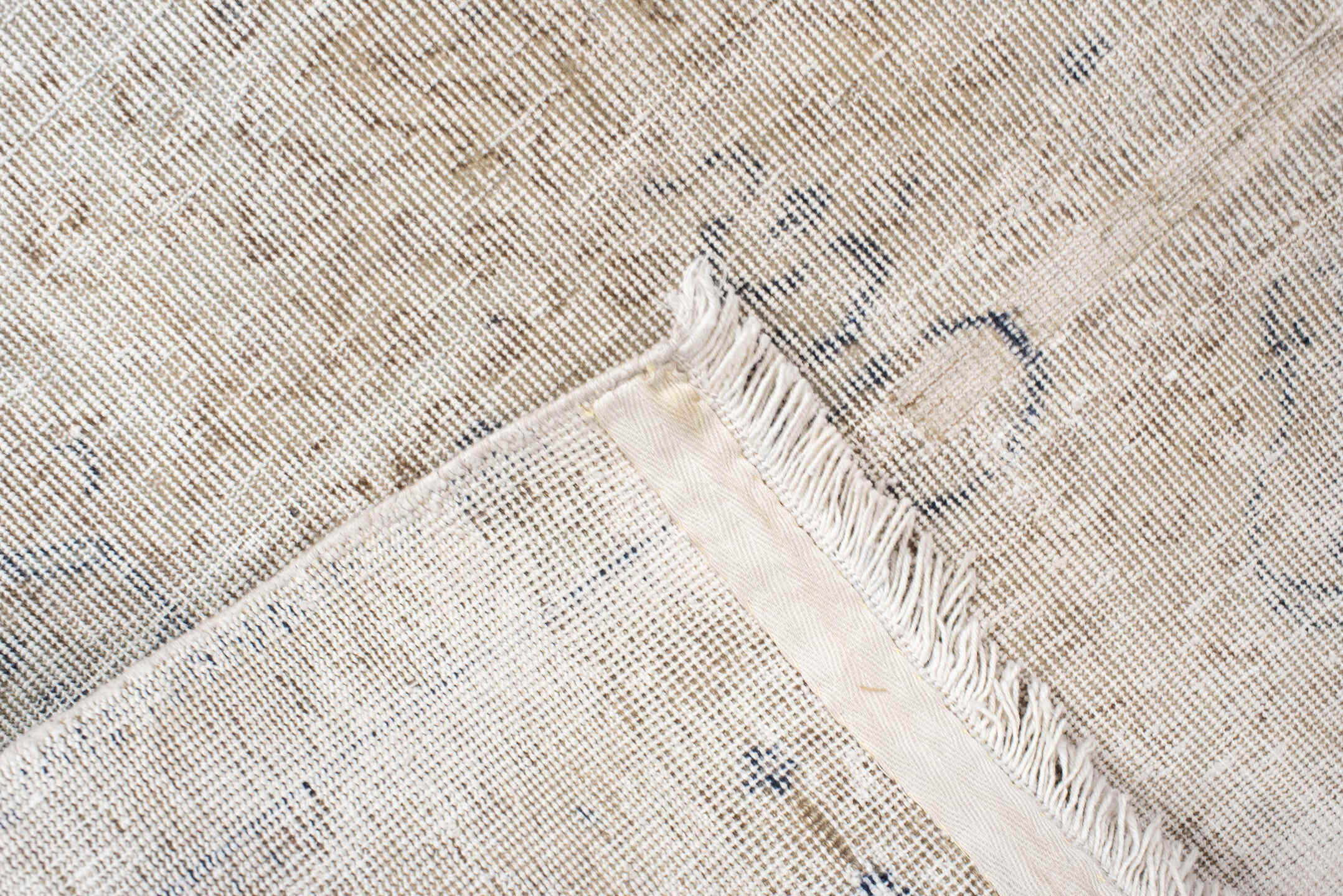 3' x 6' one-of-a-kind handmade antique Sivas small size rug. Color palette: ivory, cream, taupe, pale gray, beige, gray