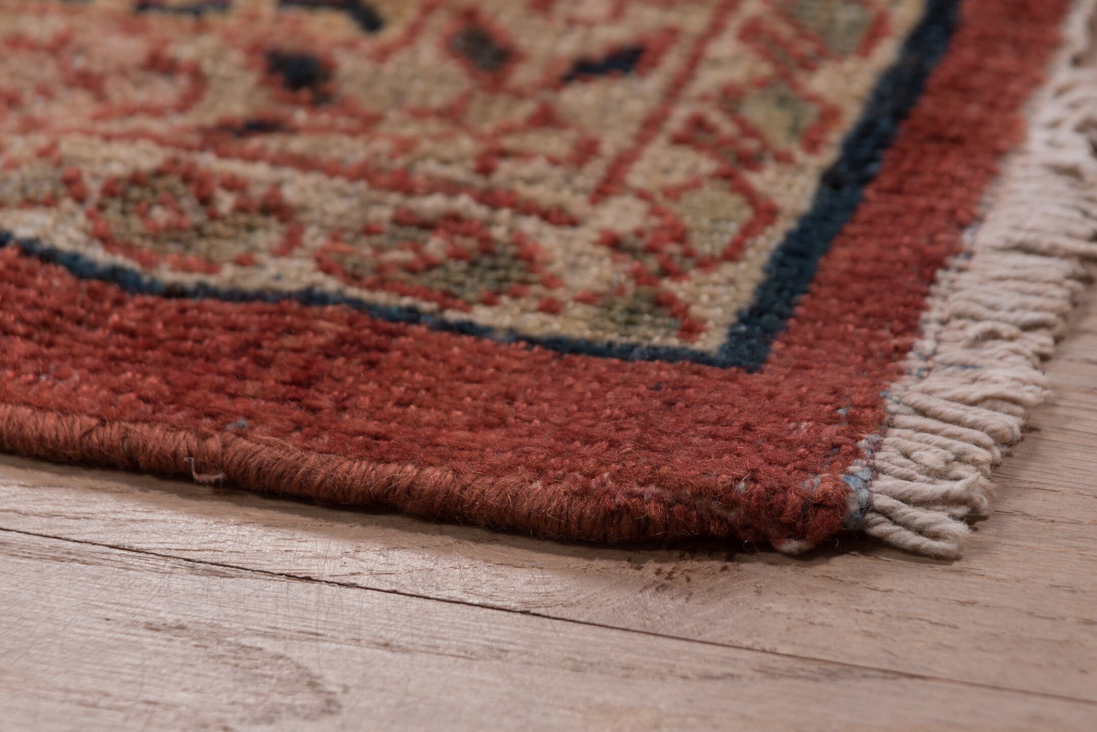 13' x 20' one-of-a-kind handmade vintage Sultanabad oversize rug. Color palette: rust, brick, burgundy, taupe, ivory