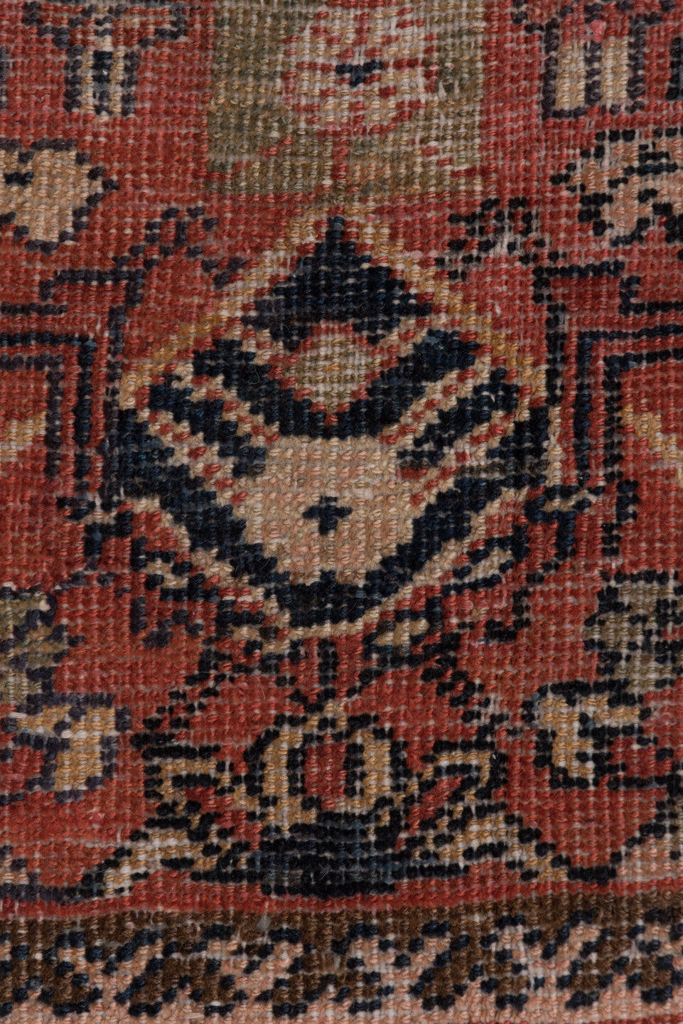 13' x 20' one-of-a-kind handmade vintage Sultanabad oversize rug. Color palette: rust, brick, burgundy, taupe, ivory