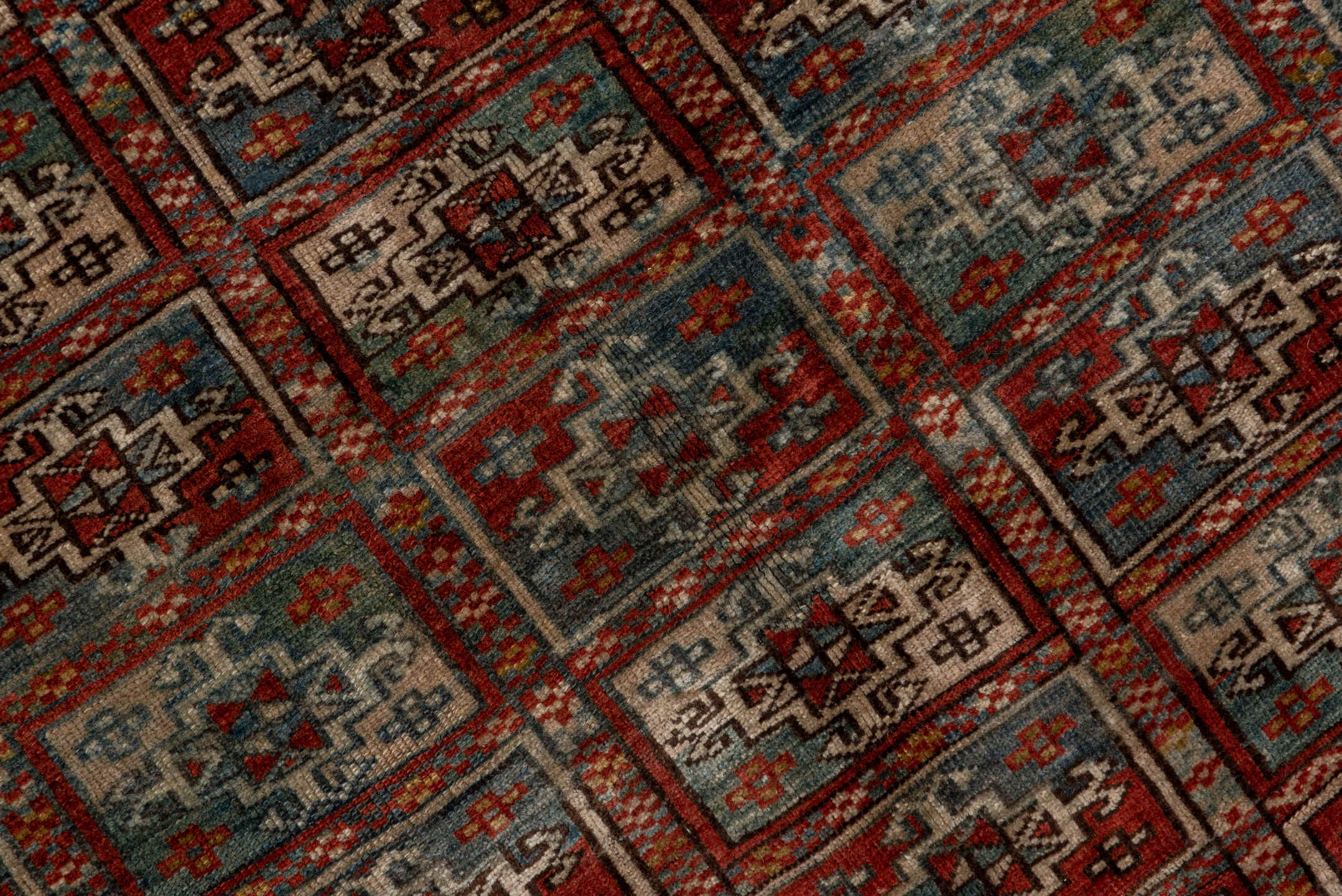 3' x 11' one-of-a-kind handmade vintage Bokara runner rug. Color palette: rust, ivory, blue gray, charcoal, taupe, burgundy