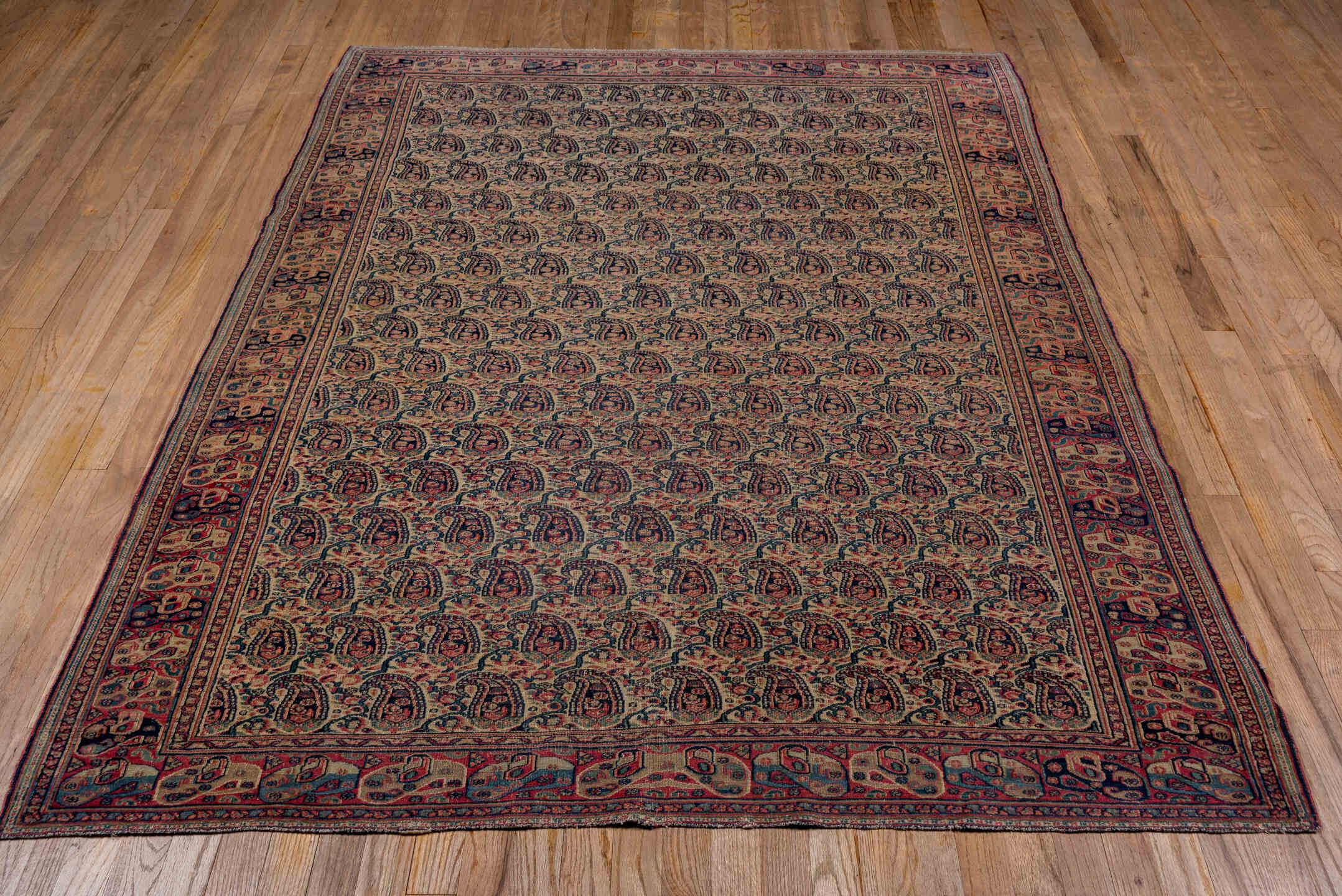 5' x 6' one-of-a-kind handmade vintage Khorassan rug. Color palette: black, blue, brown, charcoal, dark gray, dim gray, gray