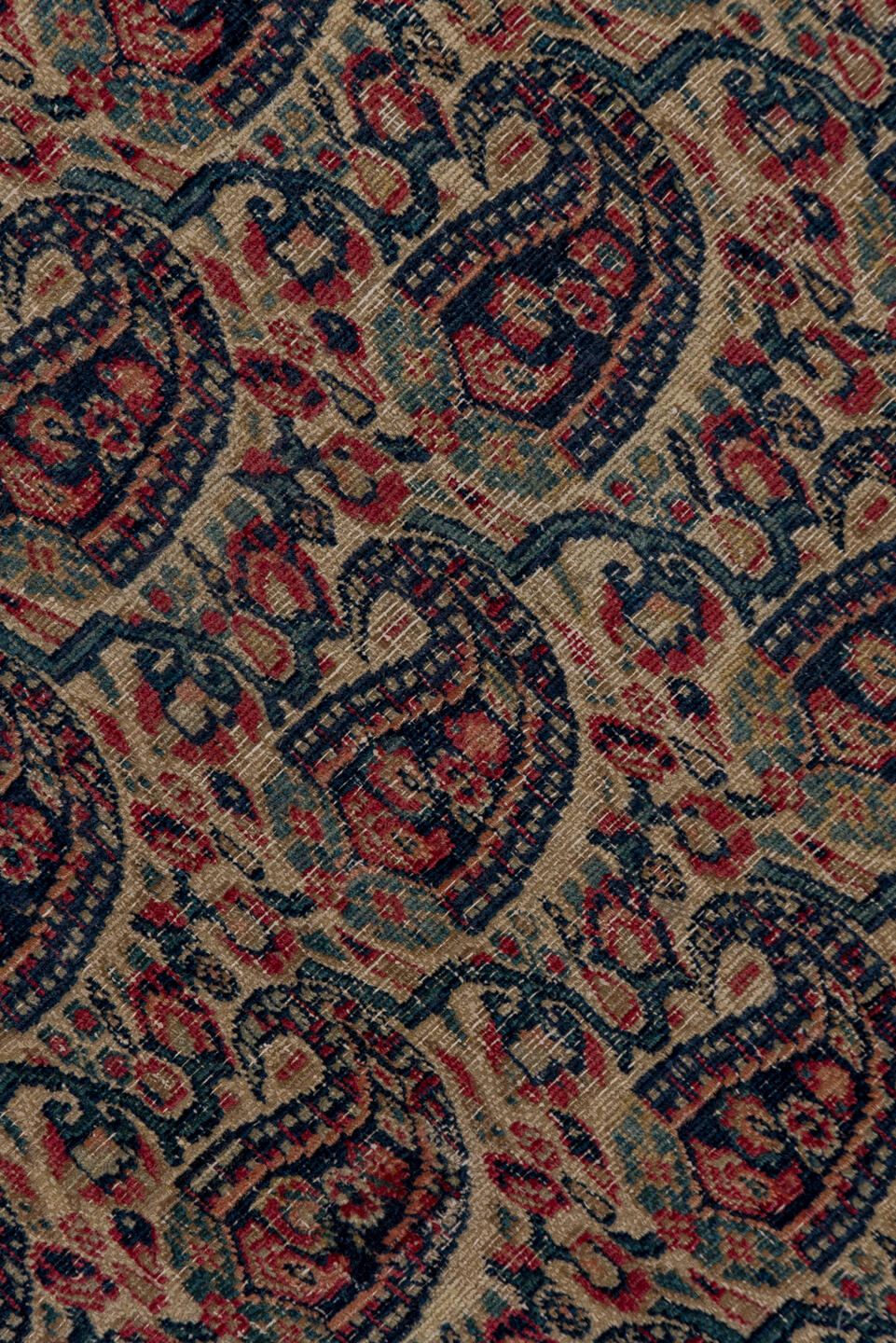 5' x 6' one-of-a-kind handmade vintage Khorassan rug. Color palette: black, blue, brown, charcoal, dark gray, dim gray, gray