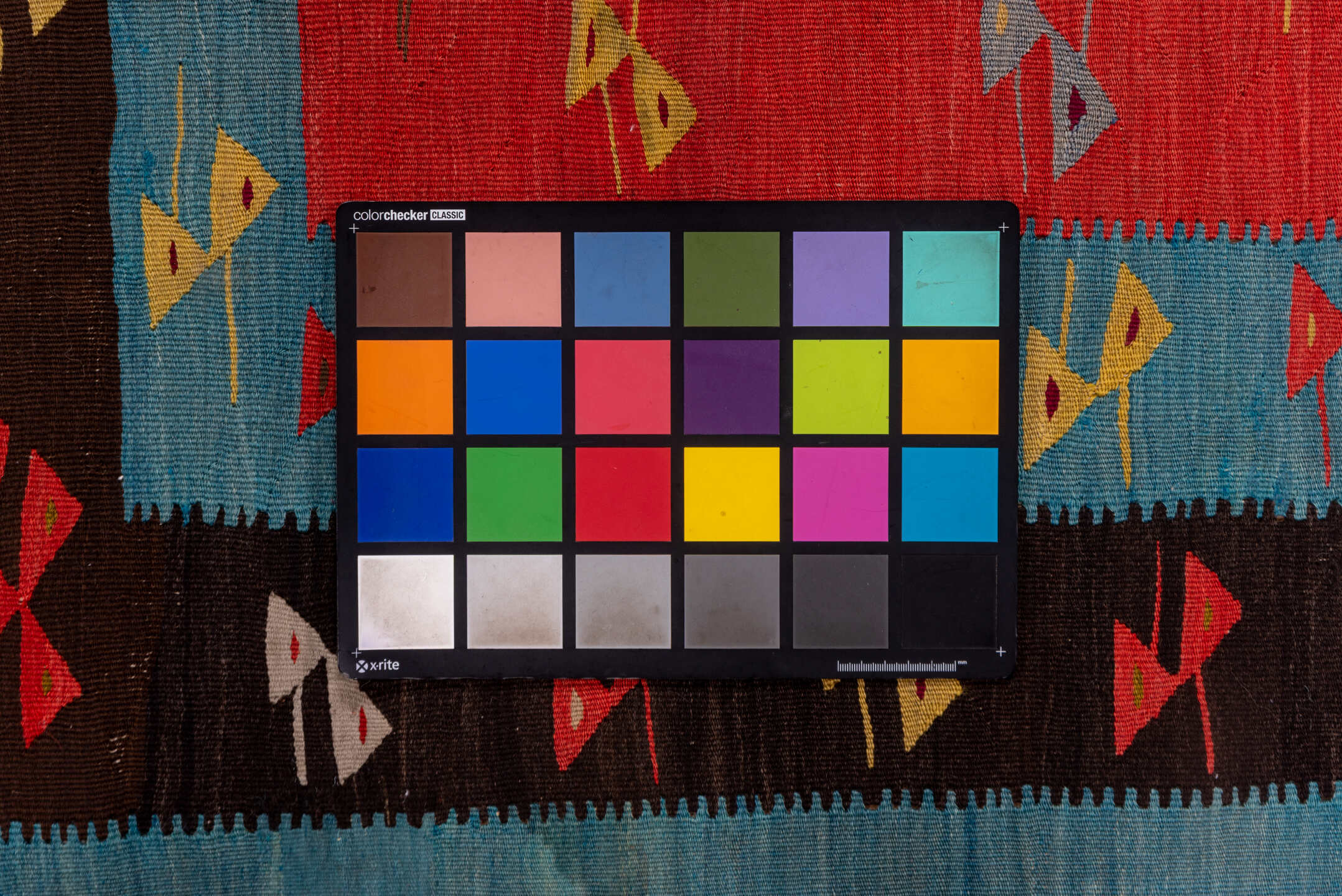 3' x 5' one-of-a-kind handmade antique Kilim small size rug. Color palette: coral, sky_blue, espresso, red, ivory