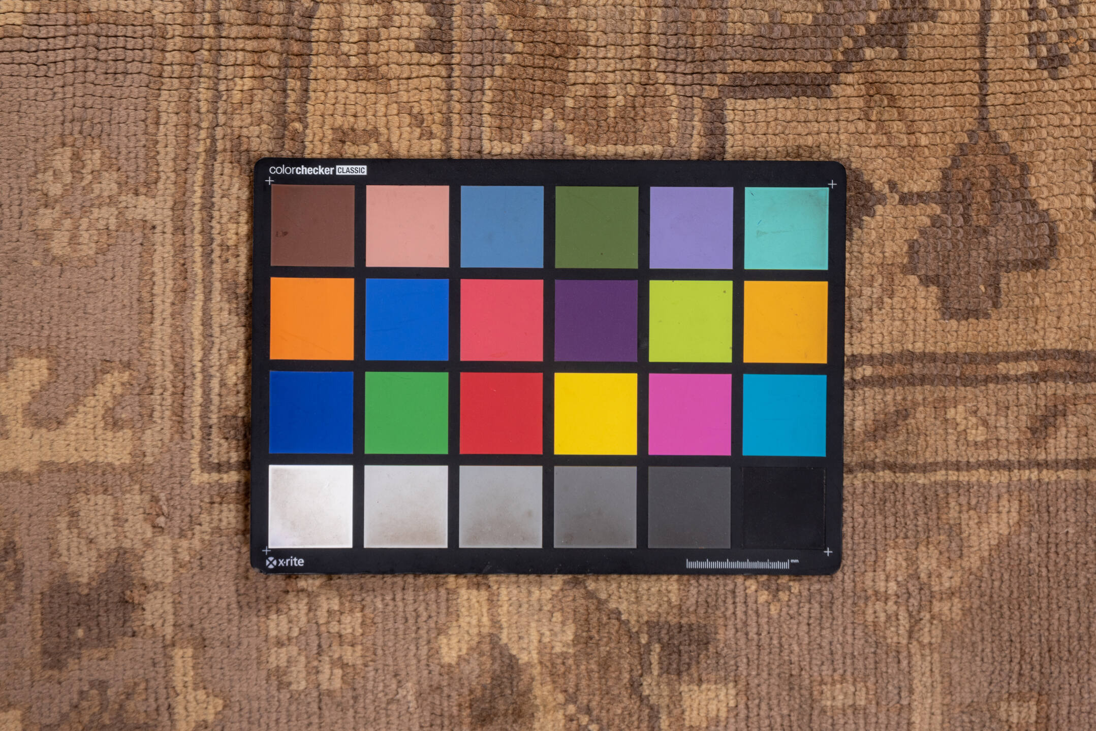 7' x 9' one-of-a-kind handmade vintage Oushak rug. Color palette: brown, gray, light gray, pink