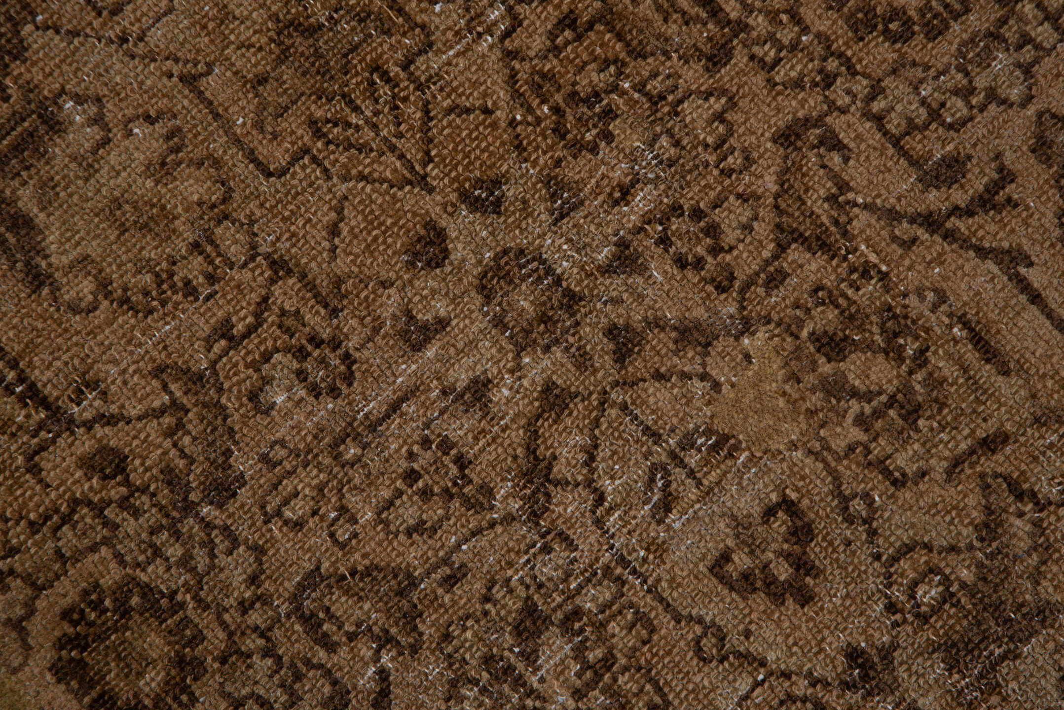 3' x 7' one-of-a-kind handmade antique Hamadan runner rug. Color palette: taupe, camel, brown, beige, ivory, ochre, gray